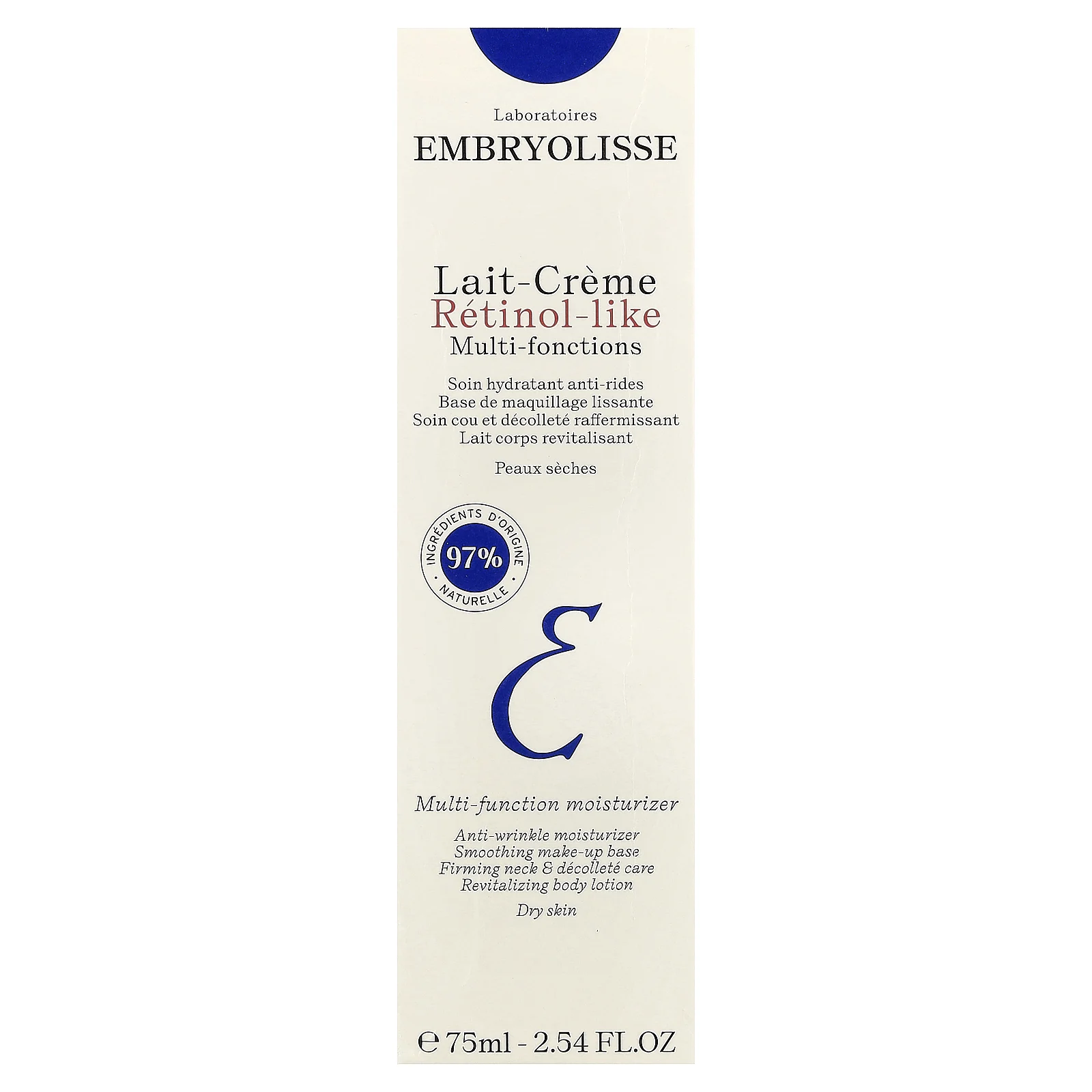 Embryolisse, многофункциональное увлажняющее средство с ретинолом, для сухой кожи, 75 мл (2,54 жидк. унции)