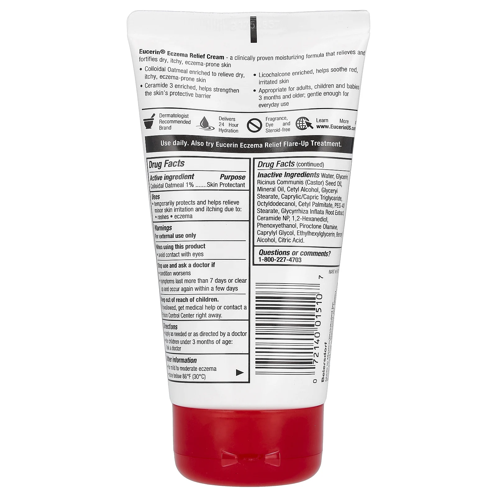 Eucerin, Крем от экземы, без отдушек, 141 г (5 унций)