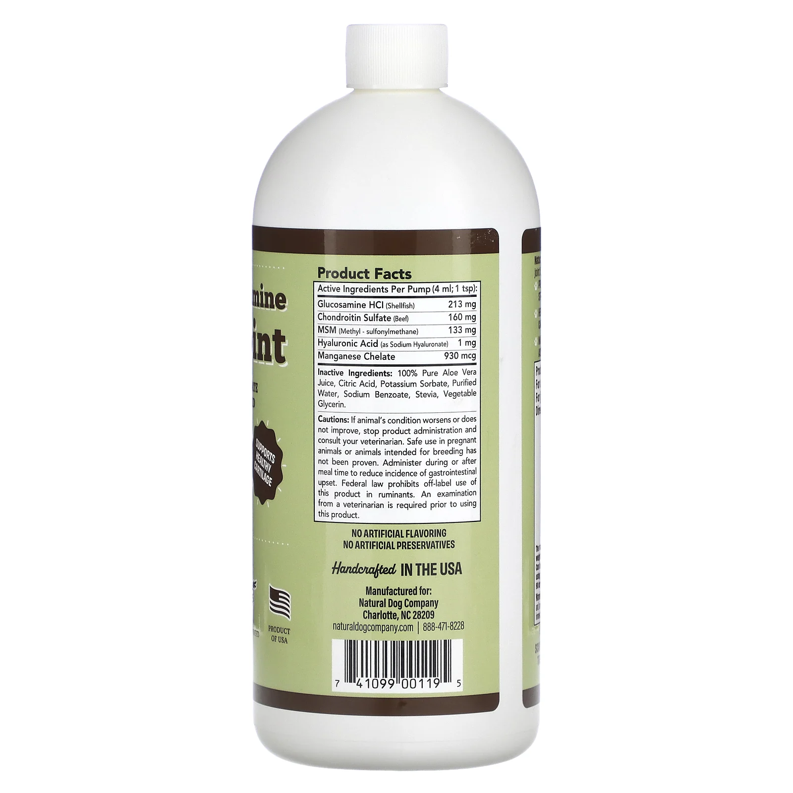 Natural Dog Company, Жидкий глюкозамин для бедер и суставов, для собак, для всех возрастов, 946 мл (32 жидк. Унции)