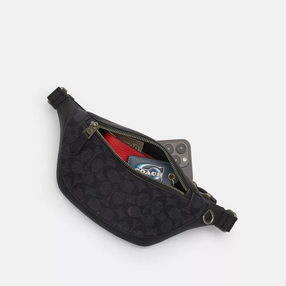 Сумка COACH Warren Mini Belt Bag In Signature Canvas