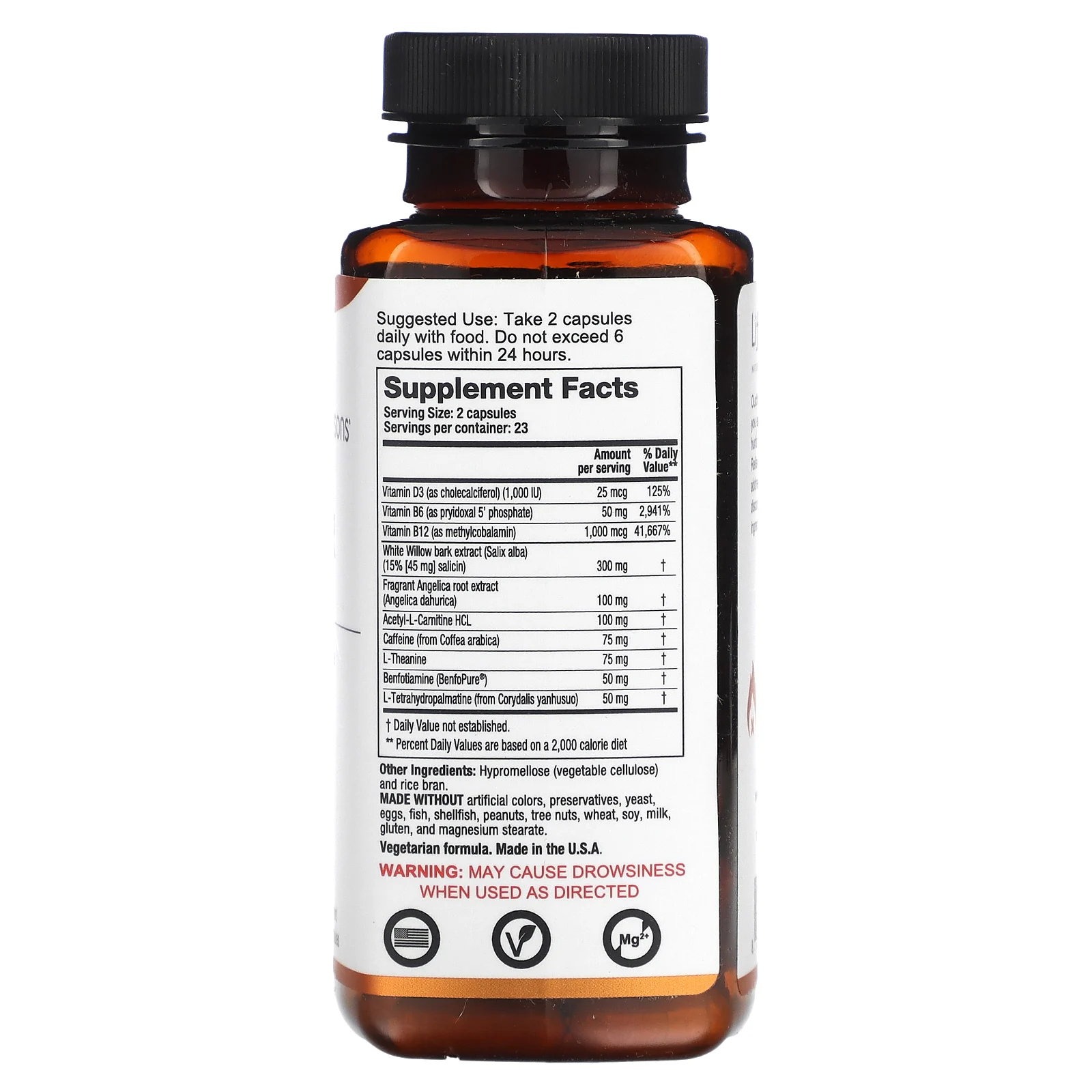 LifeSeasons, Relieve-R, 46 вегетарианских капсул