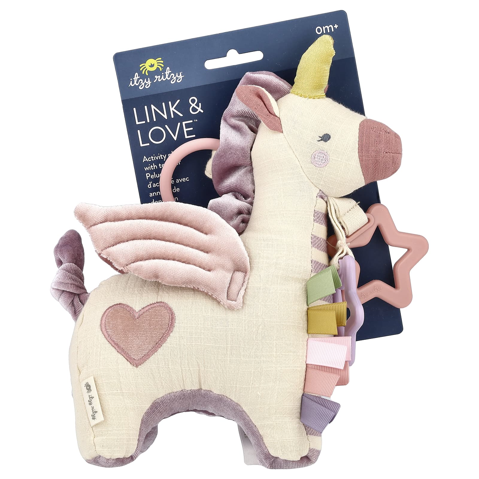 itzy ritzy, Link & Love, Activity Plush with Teether, 0+ Months, Pegs`` 1 Teether