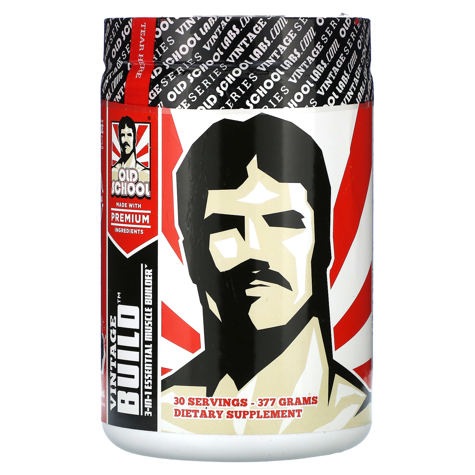 Old School Labs, Vintage Build, средство 3-в-1 для наращивания мышечной массы, свежие ягоды, 377 г (13,29 унции)