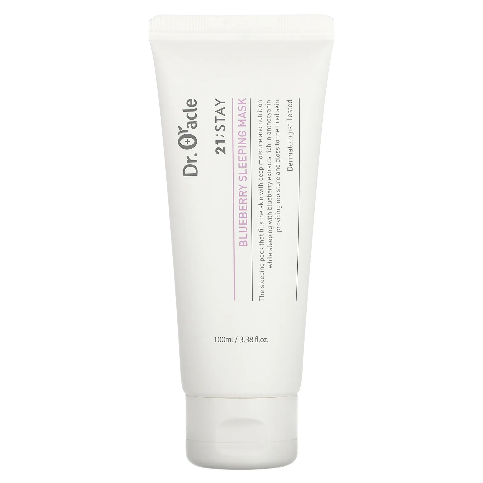 Dr. Oracle, 21;Stay, ночная маска для лица с голубикой, 100 мл (3,38 жидк. унции)