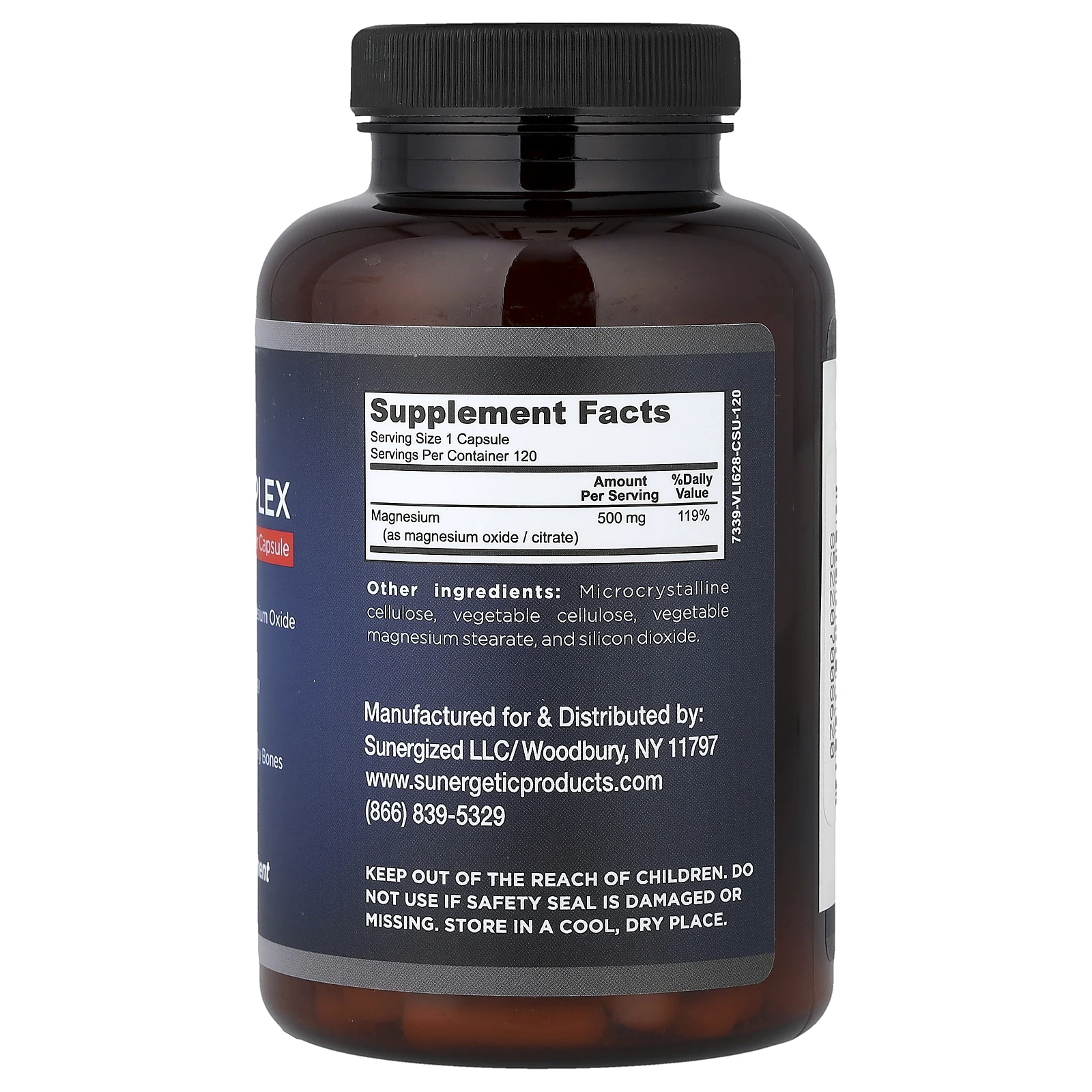 Sunergetic, Комплекс магния, 500 мг, 120 капсул