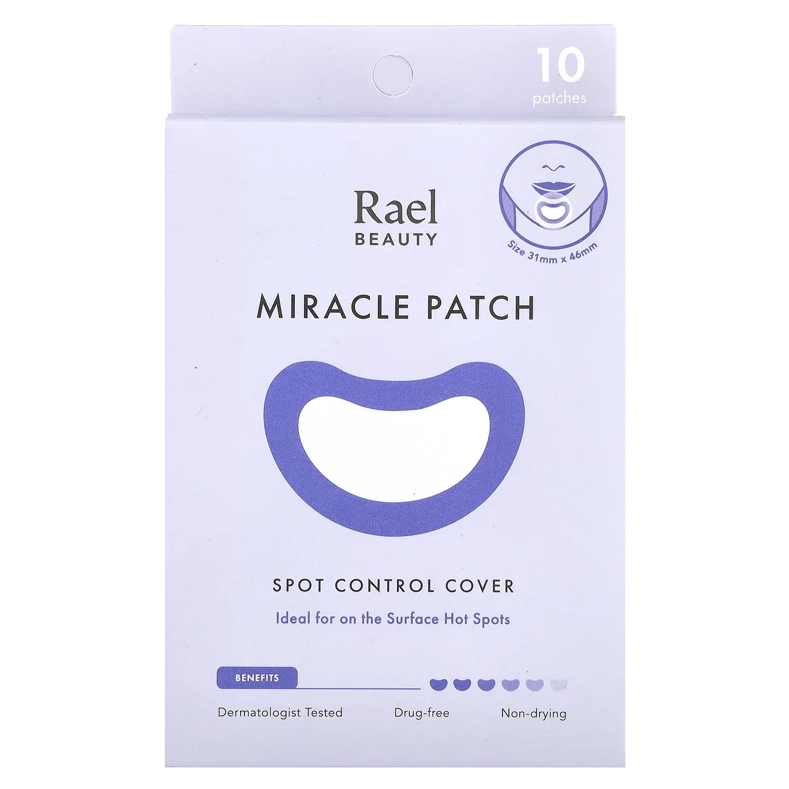 Rael, Miracle Patch, крышка от точечного нанесения, 10 патчей
