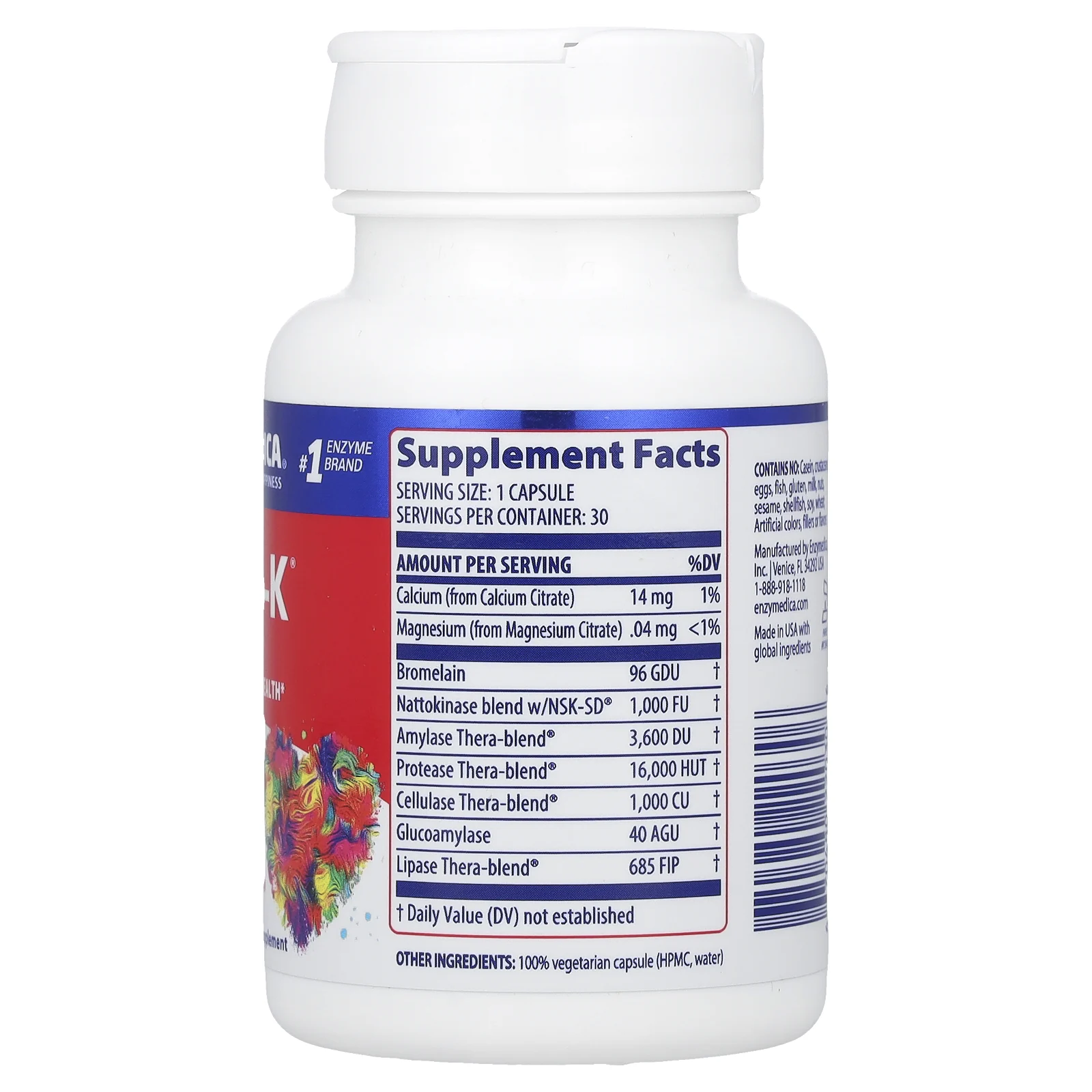 Enzymedica, Натто-К, 30 капсул