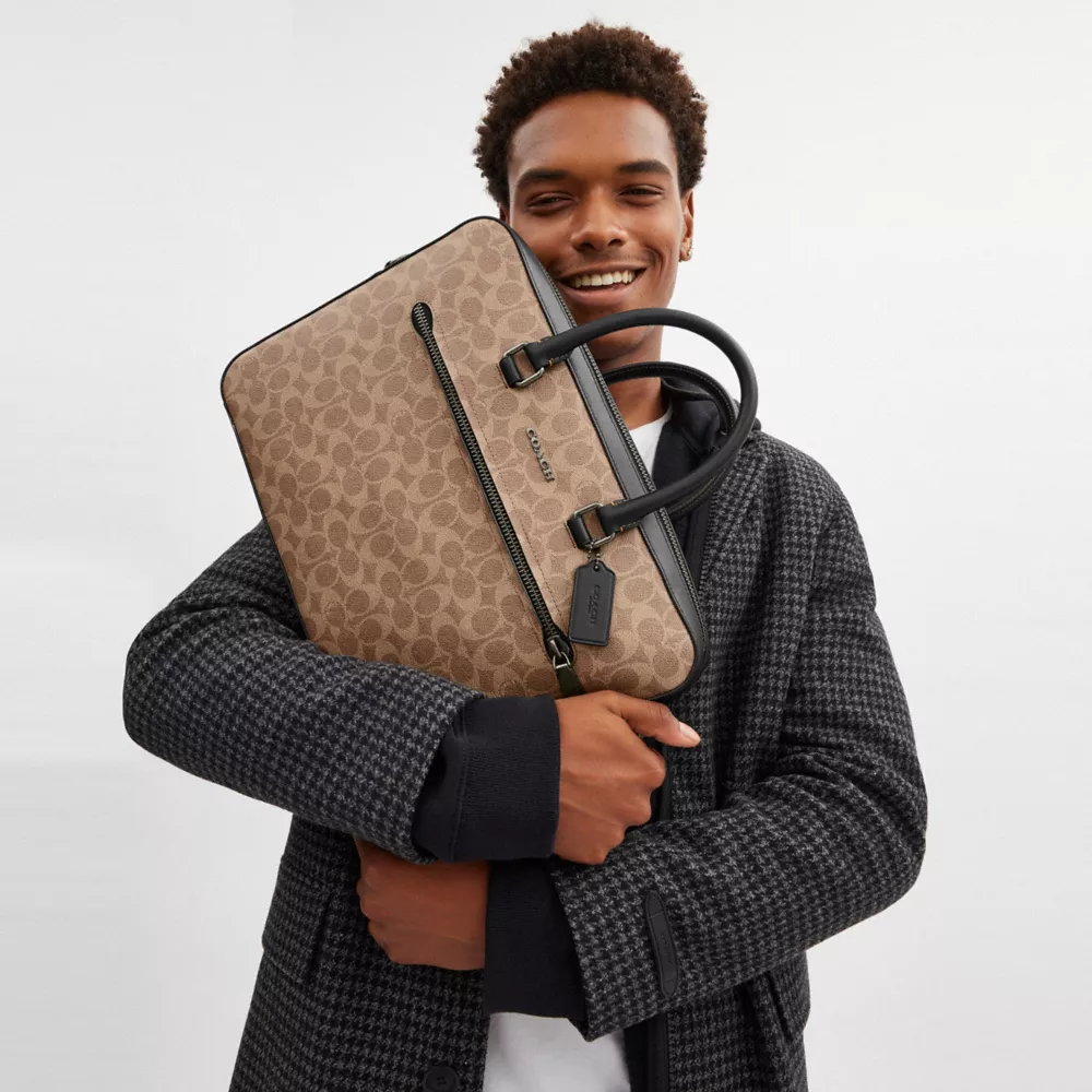 Сумка COACH Ethan Slim Brief In Signature Canvas