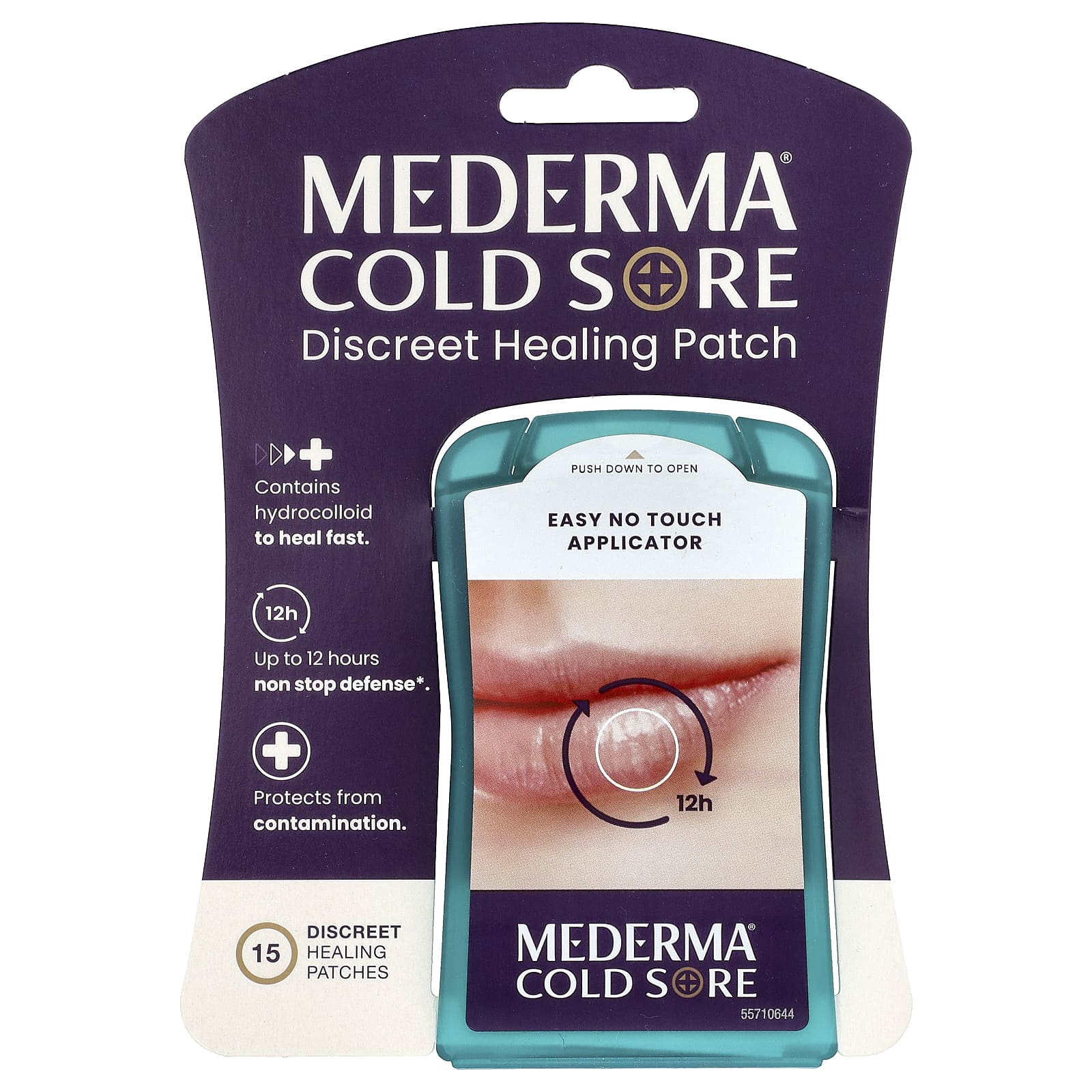Mederma, герпес, незаметный заживляющий патч, 15 шт.
