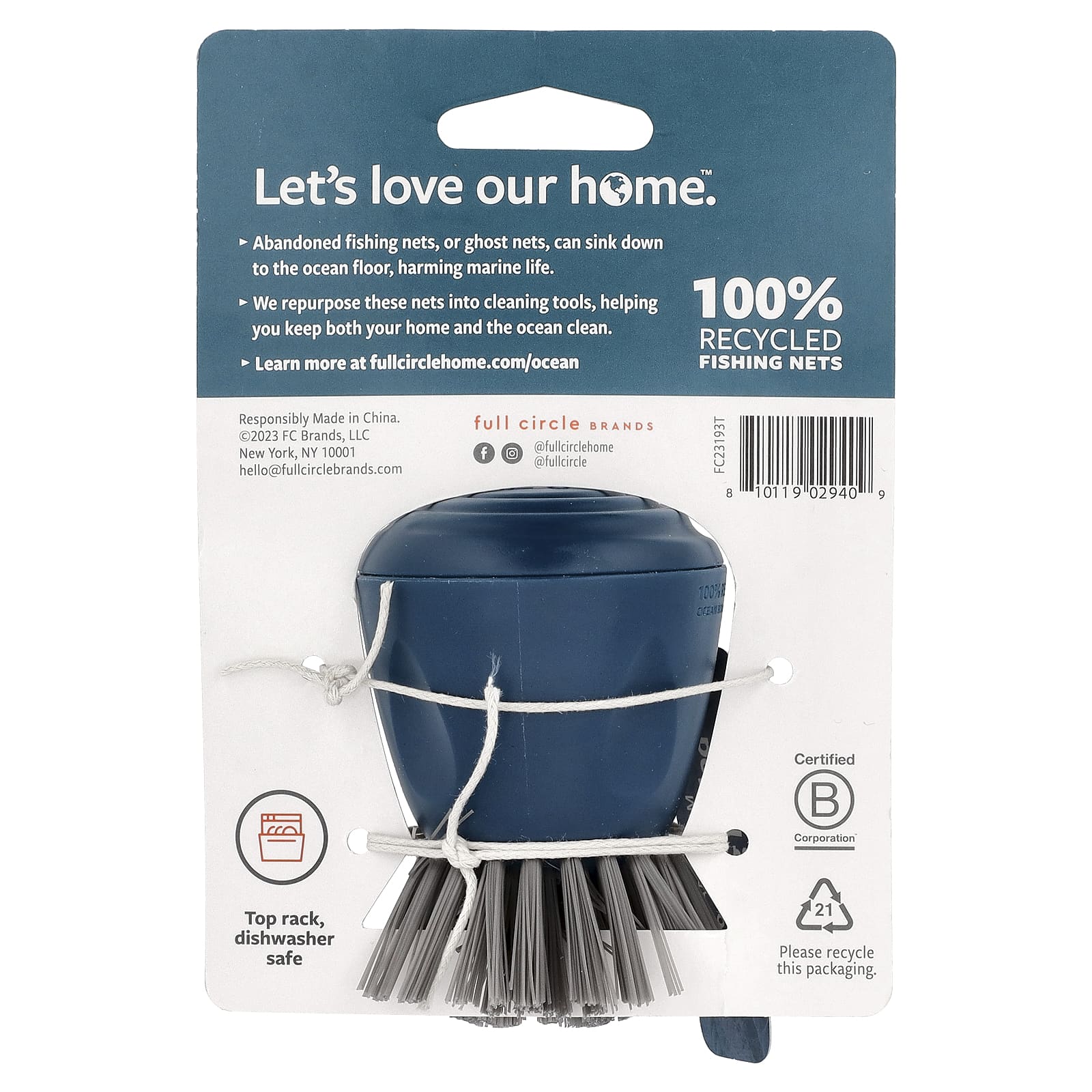 Full Circle, Clean Ocean Palm Brush, очищающая смесь, 1 шт.