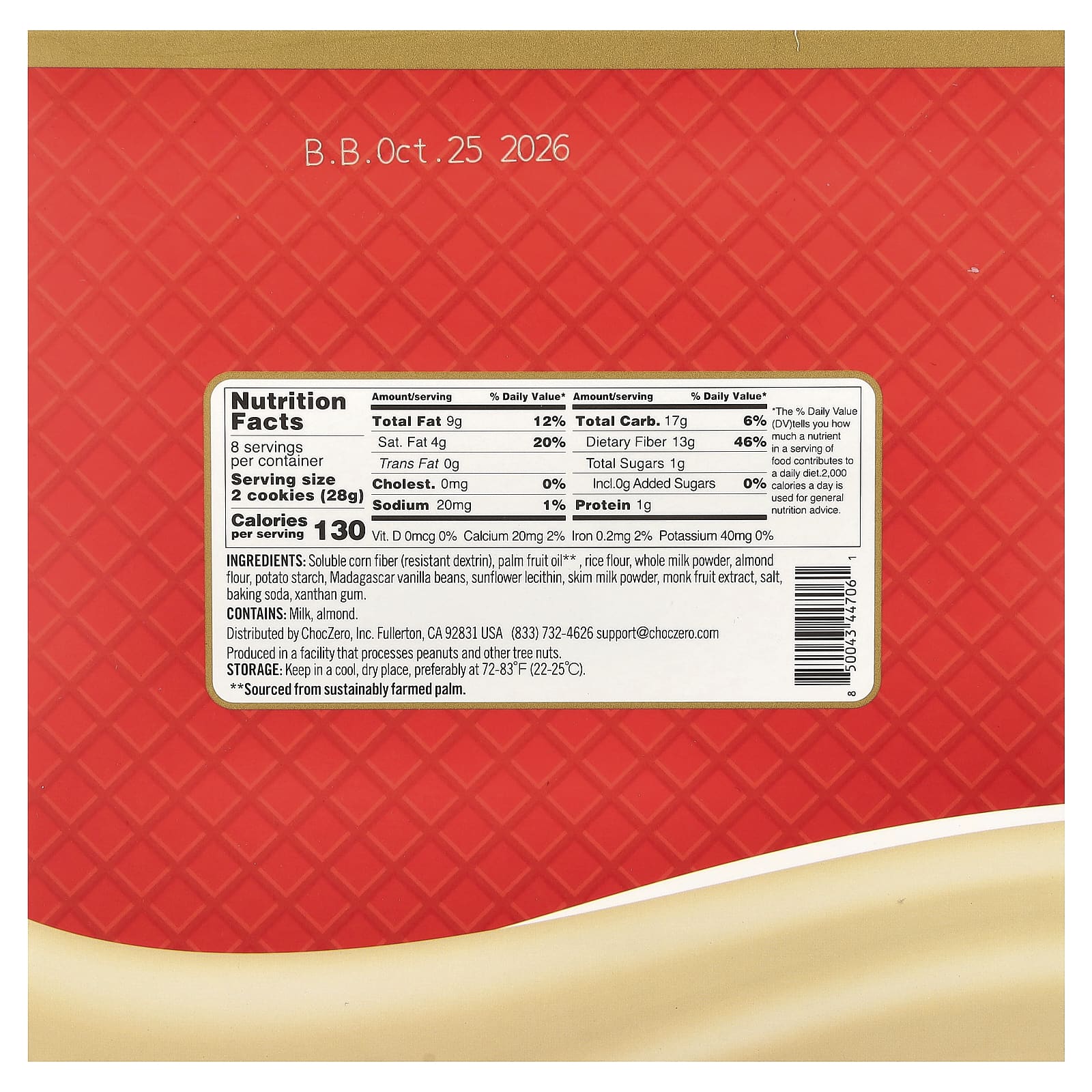 ChocZero, премиальное печенье, вафли, ваниль, 16 шт., 224 г (8 унций)