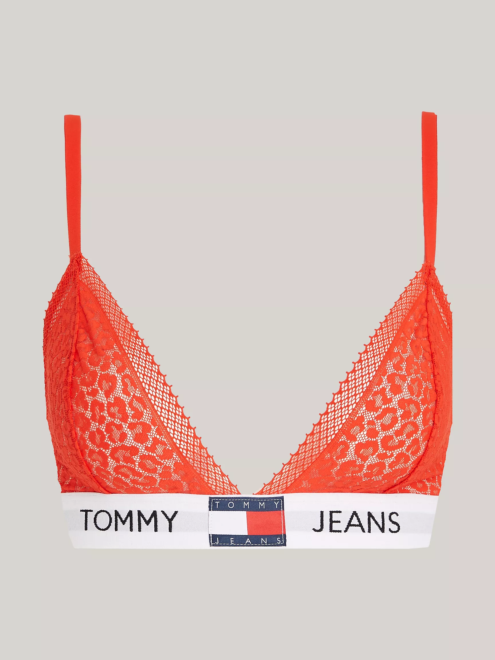 Женское нижнее белье Tommy Hilfiger, Треугольный бралетт TJ из кружева с леопардовым узором без подкладки