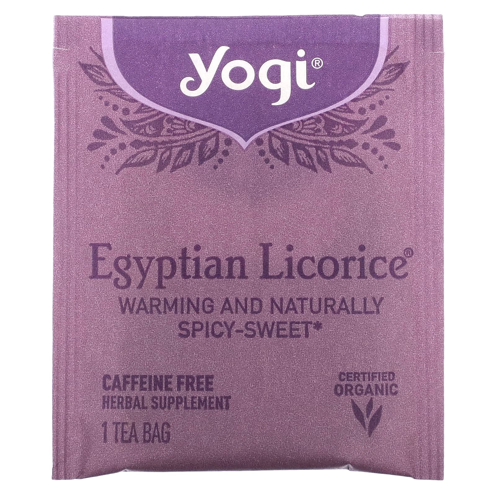 Yogi Tea, Egyptian Licorice (Египетская лакрица), без кофеина, 16 чайных пакетиков, 36 г (1,27 унции)