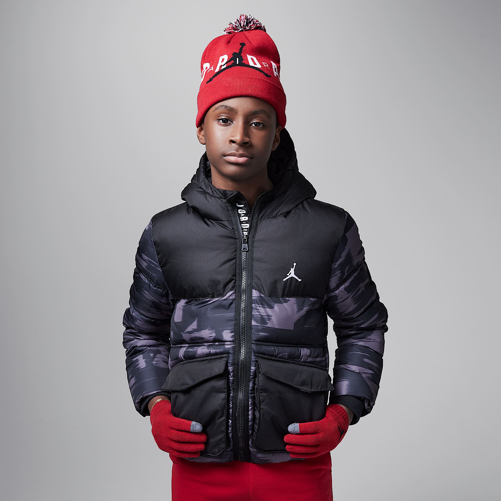 Jordan Pom Beanie Set Big Kids 2-Piece Set
