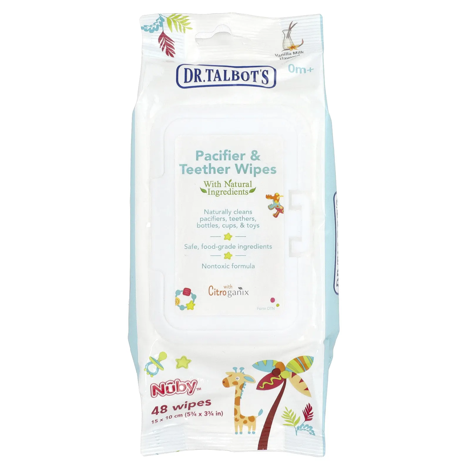 Dr. Talbot's, Салфетки для соски и прорезывателя, от 0 месяцев, со вкусом ванильного молока, 48 салфеток
