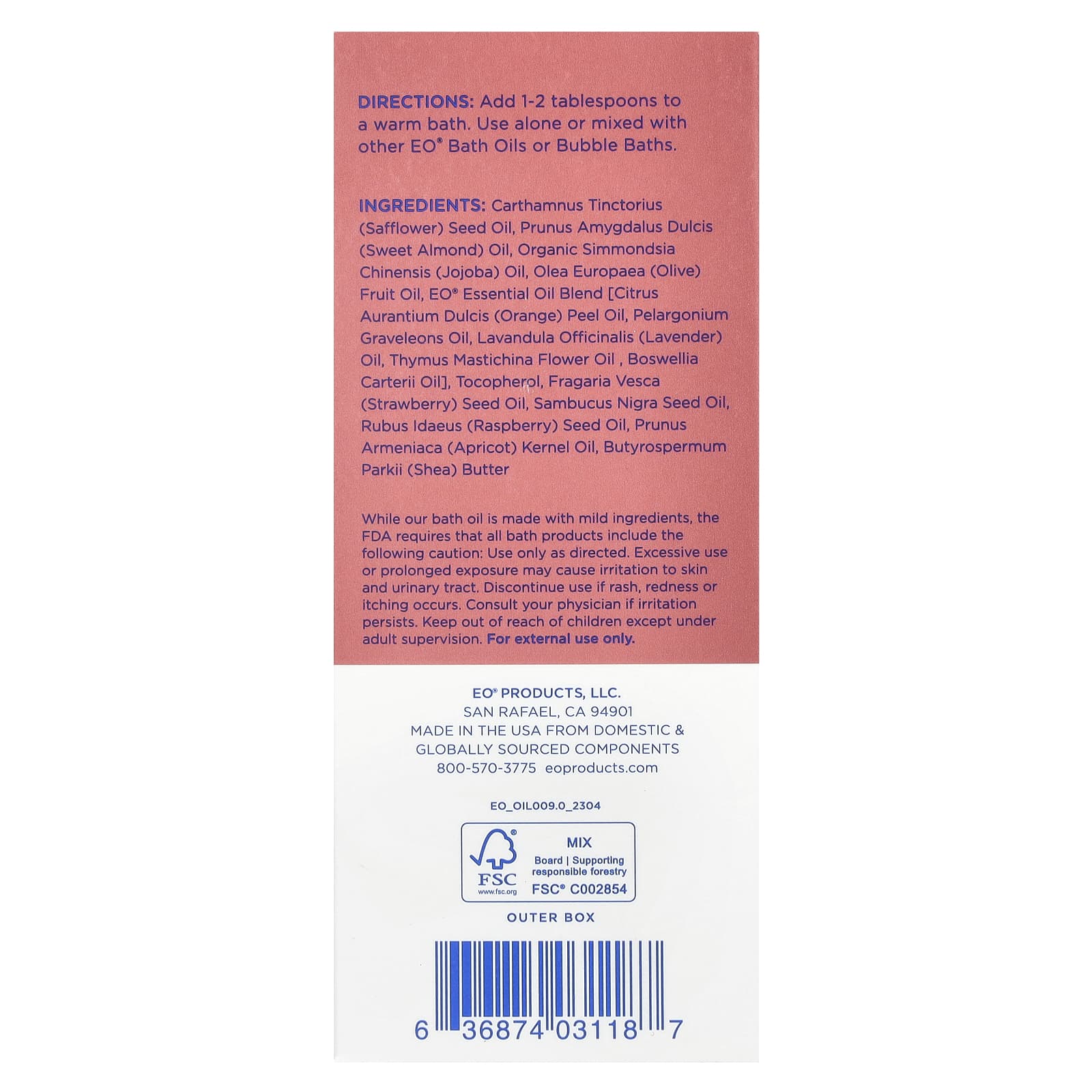 EO Products, Масло для ванн Warm Embrace, балансирующая роза и герани, 118 мл (4 жидк. Унции)