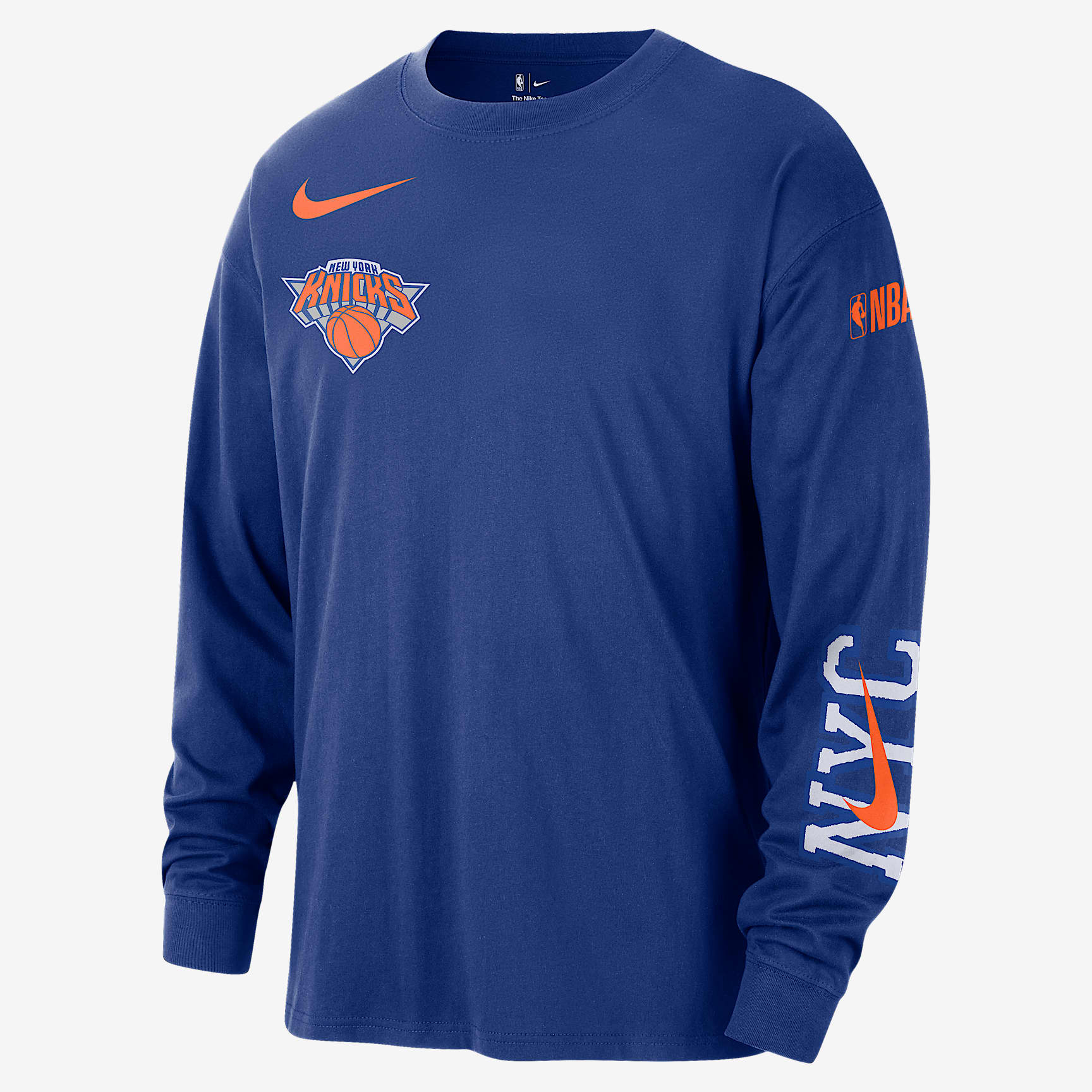 New York Knicks Courtside City Edition Men's Nike NBA Max90 Long-Sleeve T-Shirt