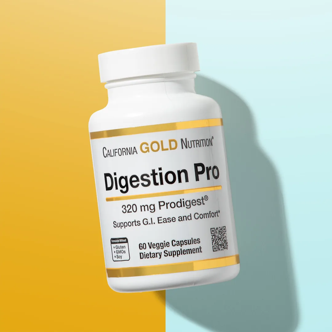 California Gold Nutrition, Digestion Pro, добавка для пищеварения с ProDigest®, 320 мг, 60 растительных капсул