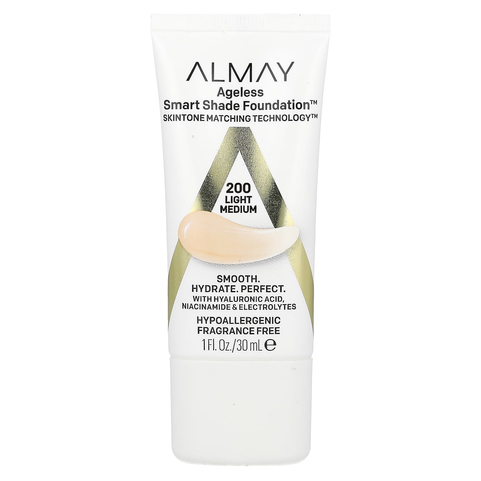 Almay, Ageless Smart Shade Foundation, оттенок 200 светлый, 30 мл (1 жидк. унция)