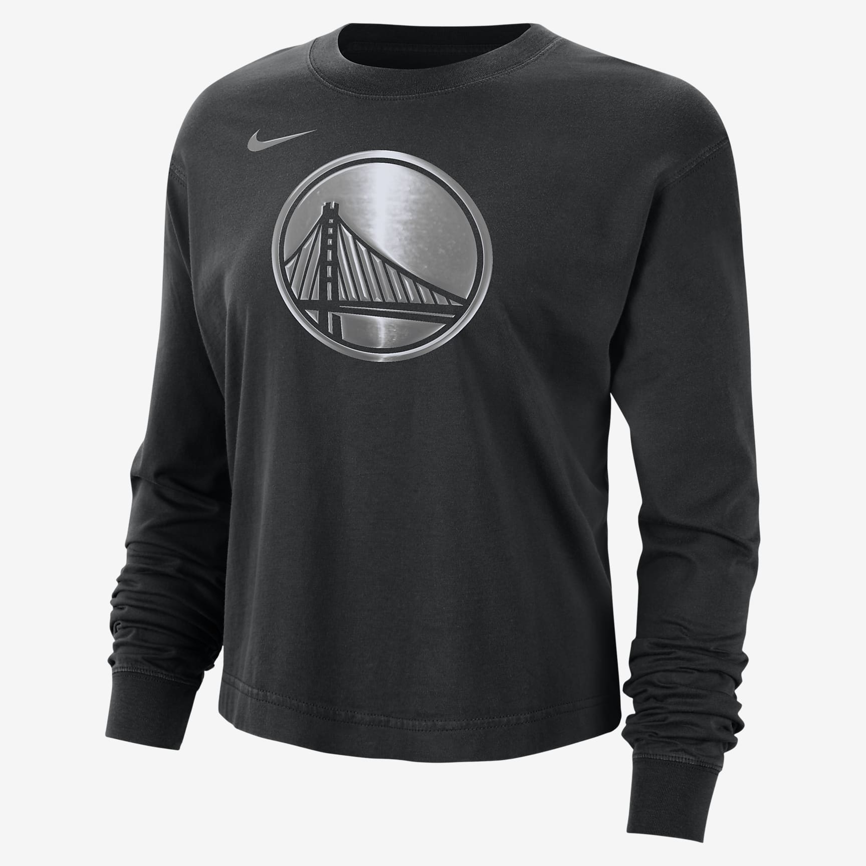 Golden State Warriors Courtside Women's Nike NBA Shine Boxy Long-Sleeve T-Shirt