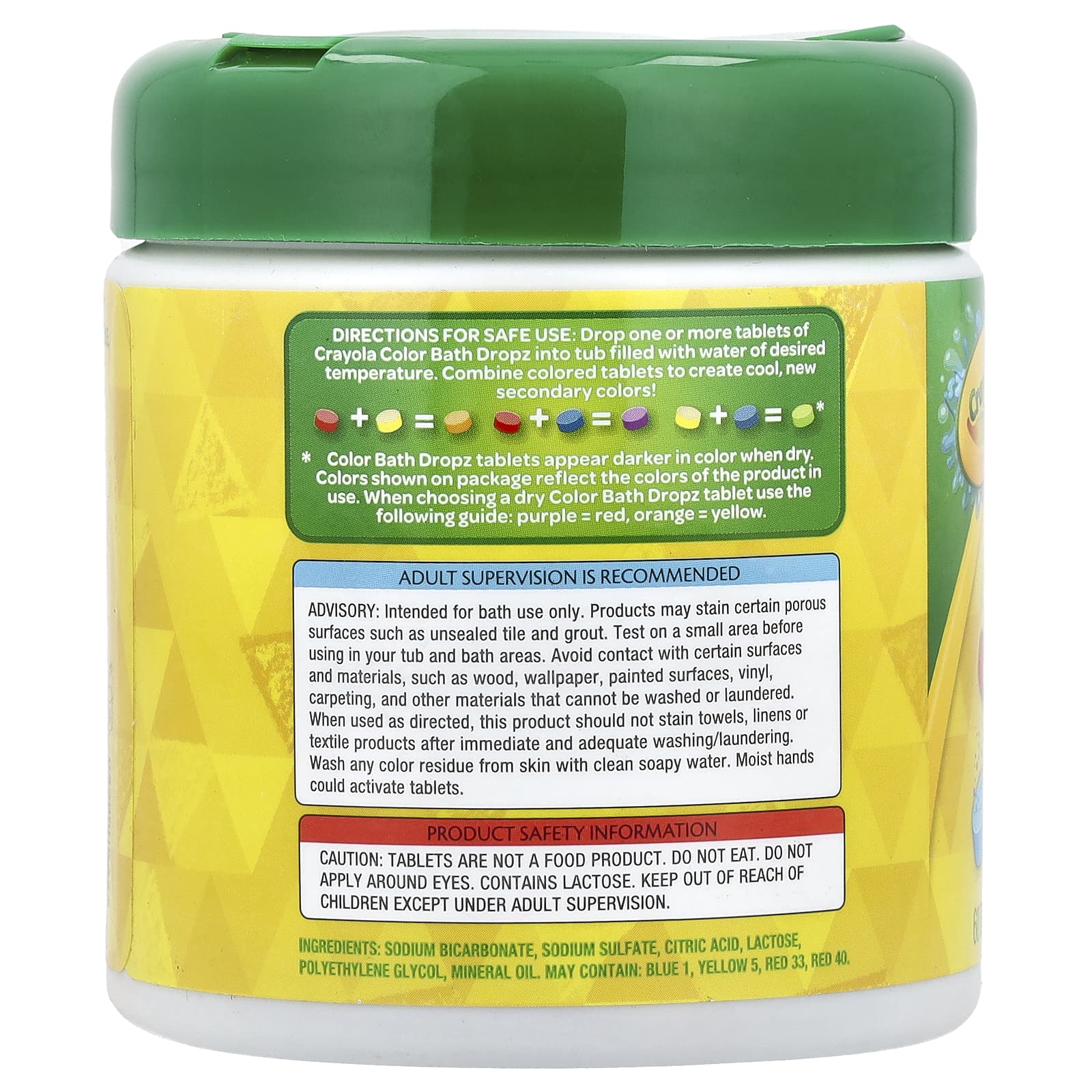 Crayola, Shaker Bath Dropz, для детей старше 3 лет, без отдушек, 60 таблеток, 102 г (3,59 унции)