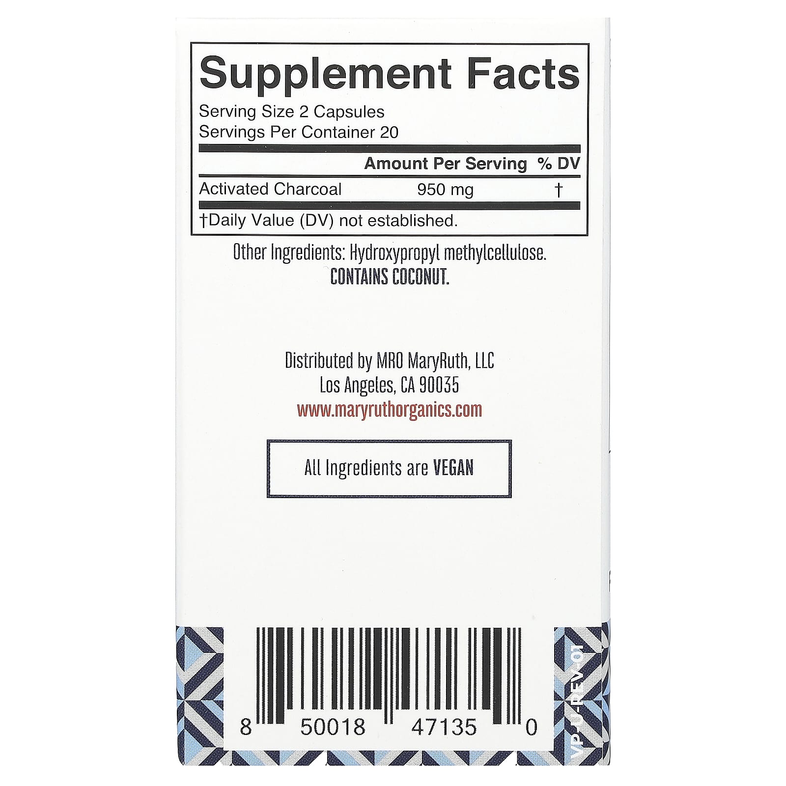 MaryRuth's, капсулы с активированным углем, 40 капсул