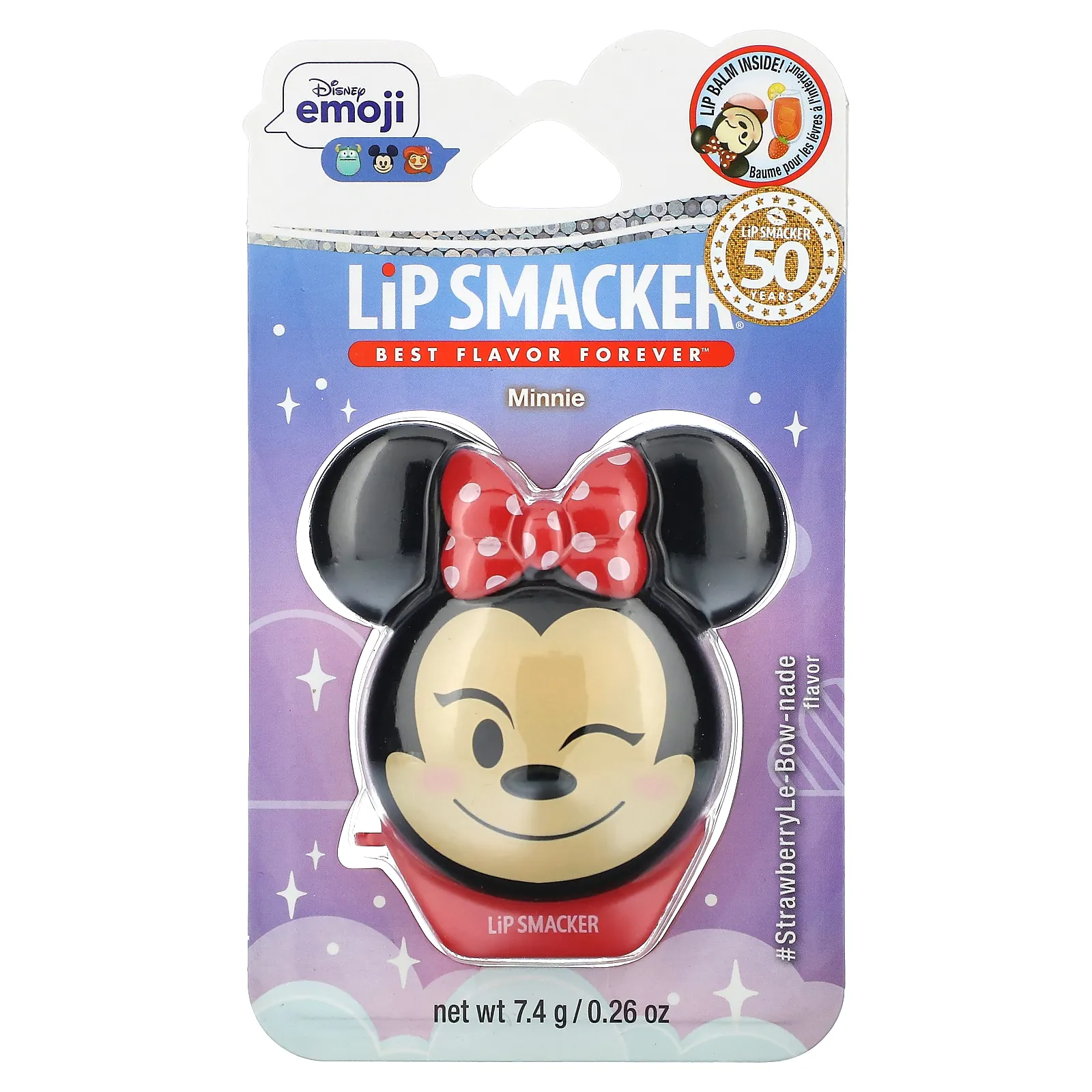 Lip Smacker, бальзам для губ, Disney, Emoji, Минни, клубника, 7,4 г (0,26 унции)