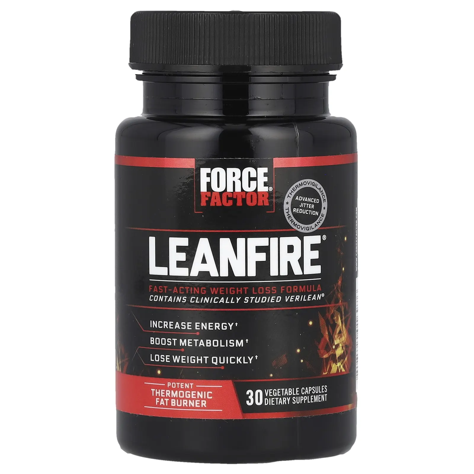 Force Factor, LeanFire, формула для быстрого снижения веса, 30 растительных капсул