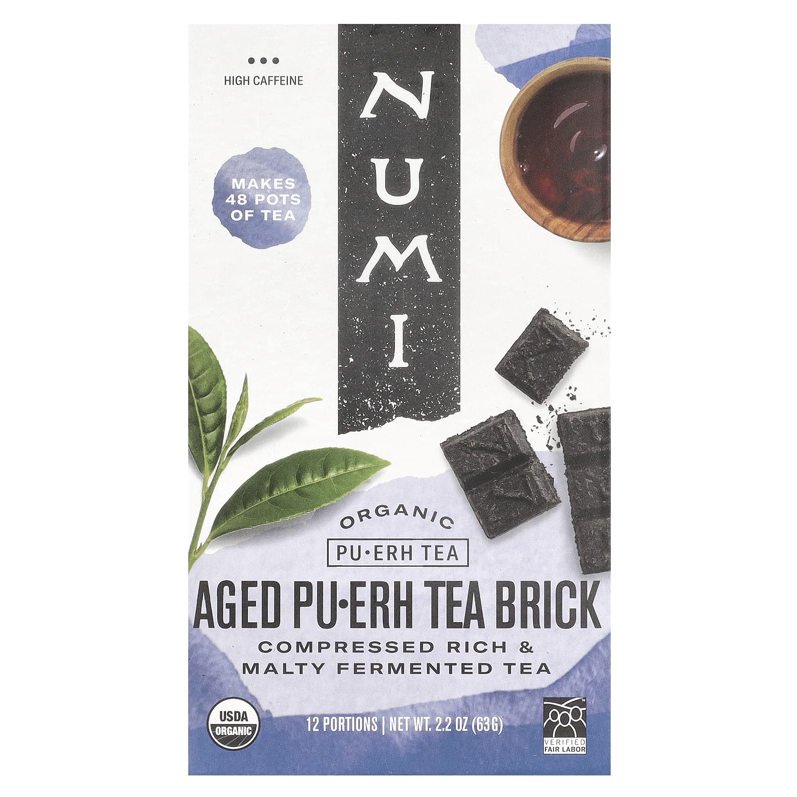 Numi Tea, органический выдержанный чай пуэр, 63 г (2,2 унции)