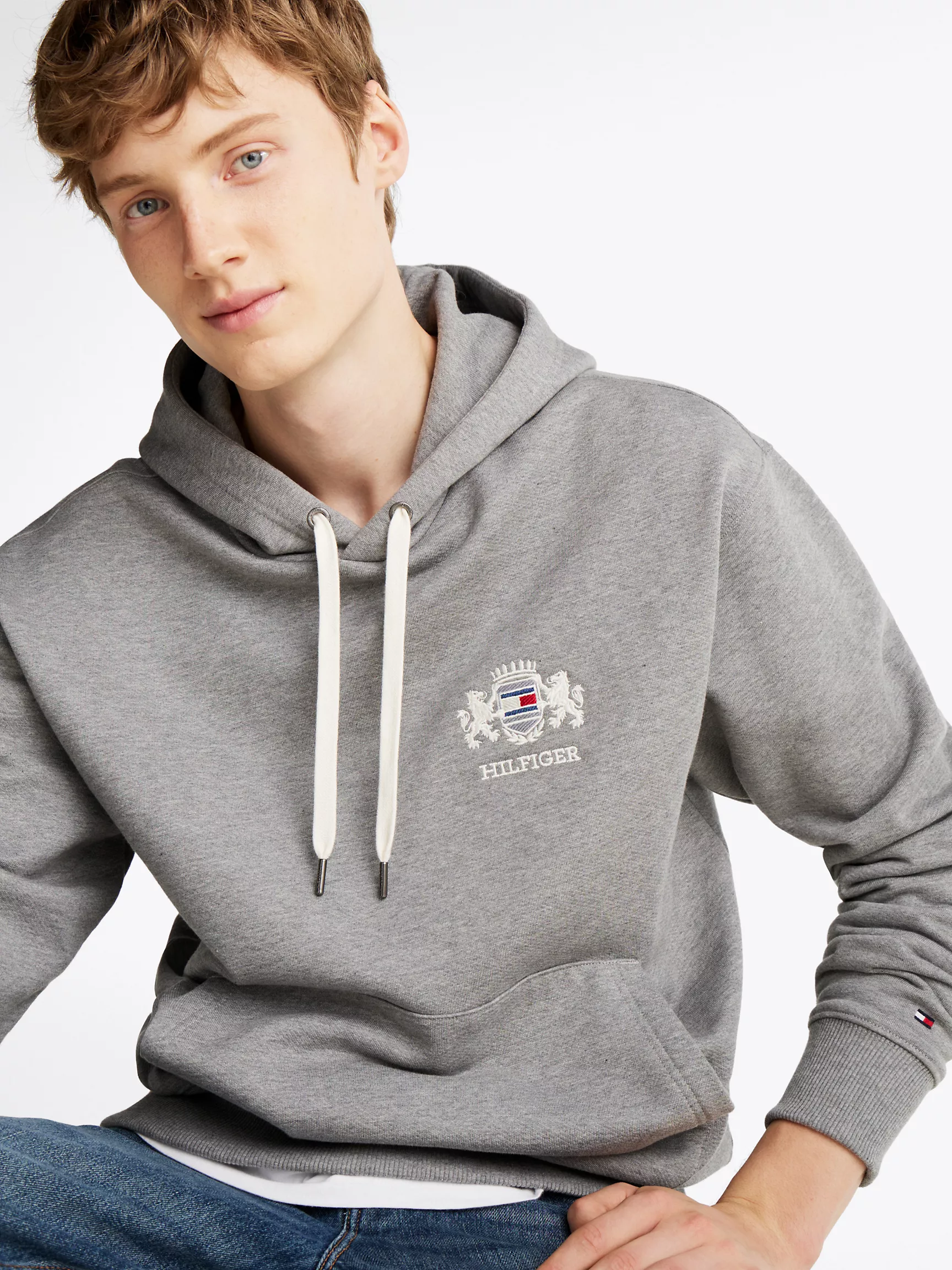 Мужское худи Tommy Hilfiger, Худи с вышитым логотипом Hilfiger Crest