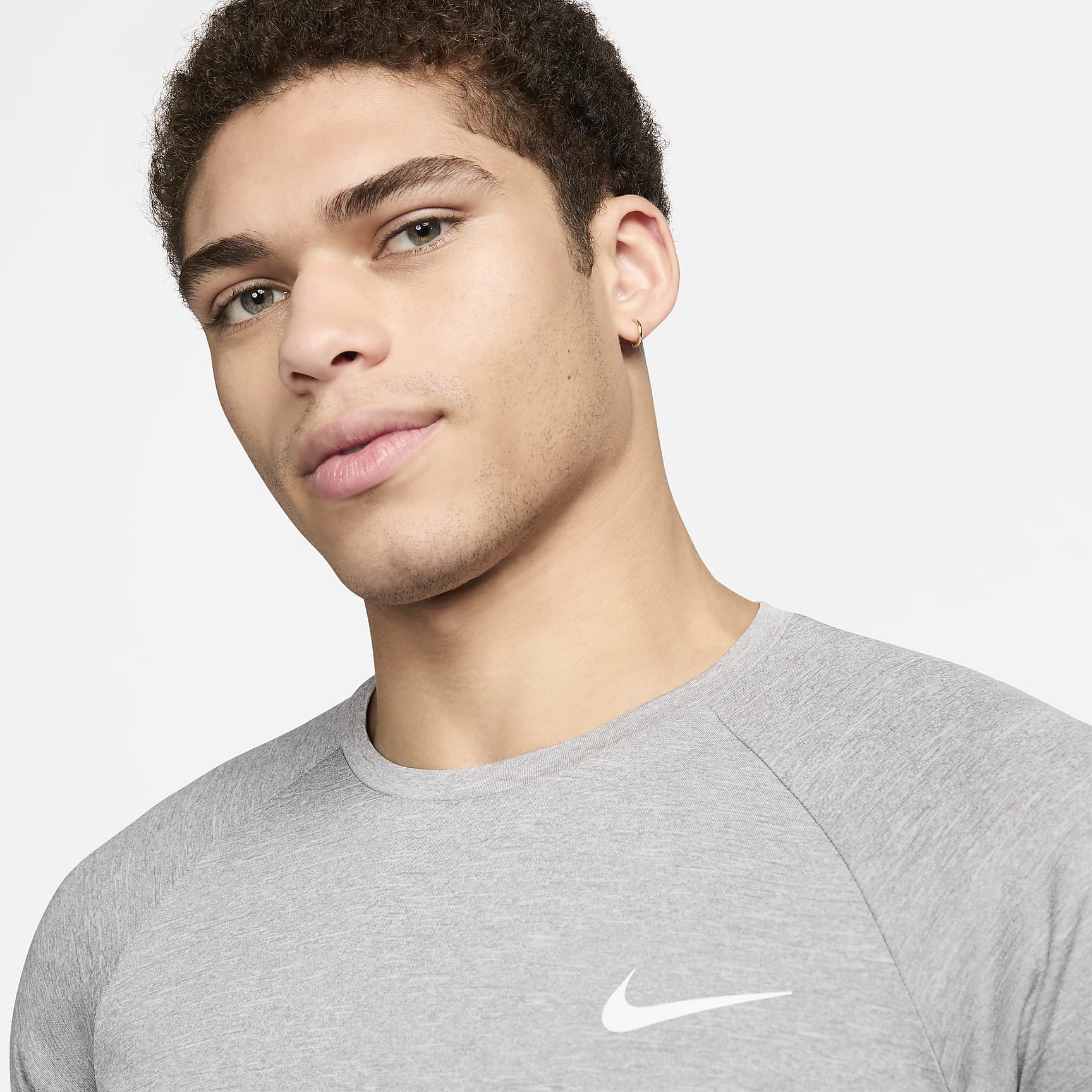 Nike Men's Heathered Short-Sleeve Hydroguard Swim Shirt
