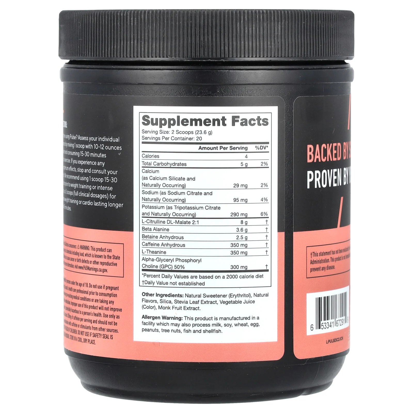 Legion Athletics, Pulse, предтренировочный напиток, кислая конфета, 472 г (1,04 фунта)