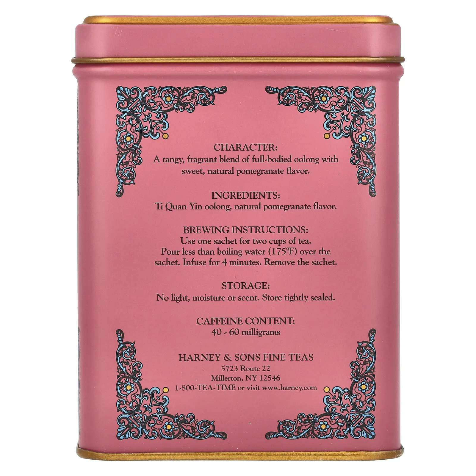 Harney & Sons, HT, чайная смесь, чай улун с гранатом, 20 саше, 40 г (1,4 унции)