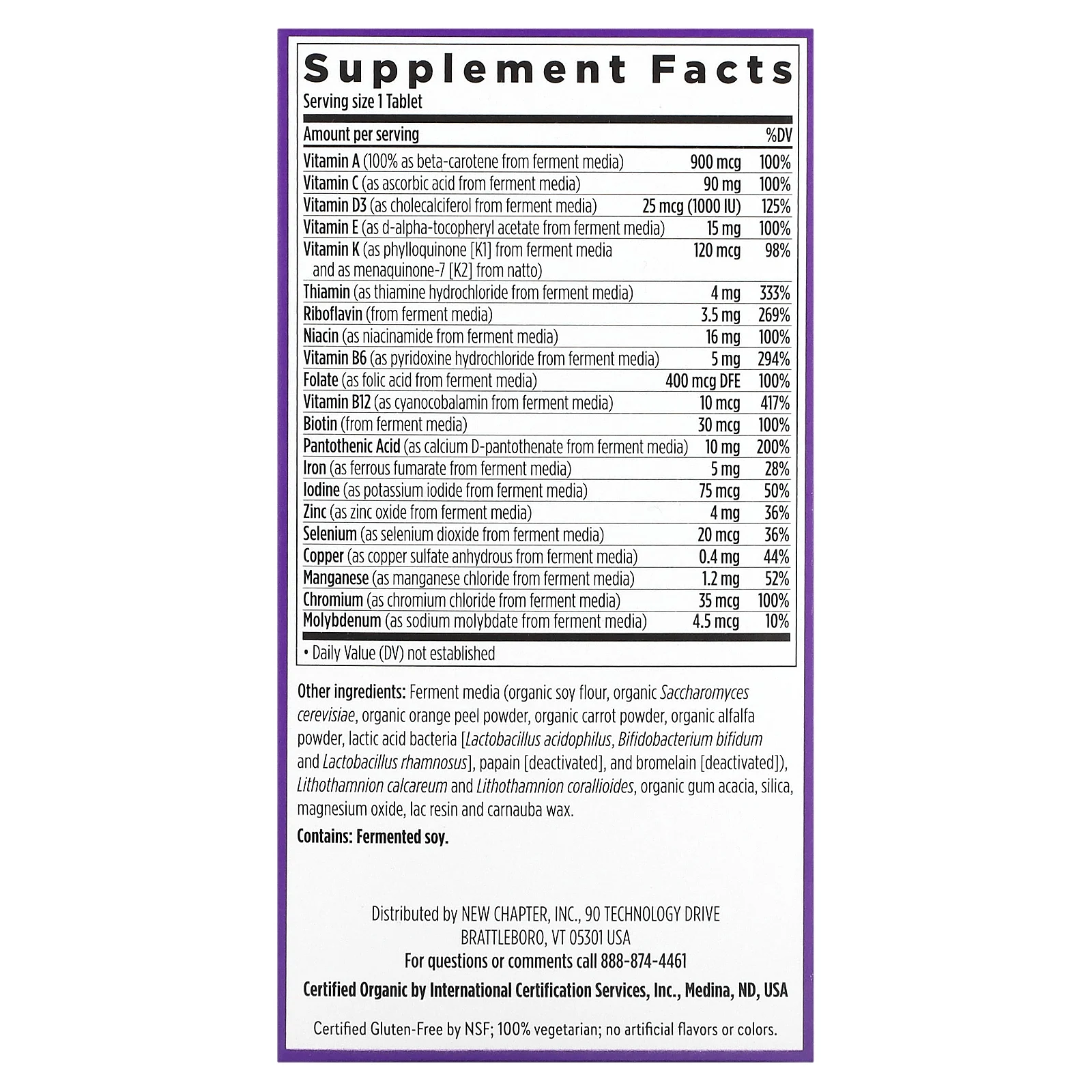 New Chapter, Мультивитамины One Daily, 72 вегетарианские таблетки