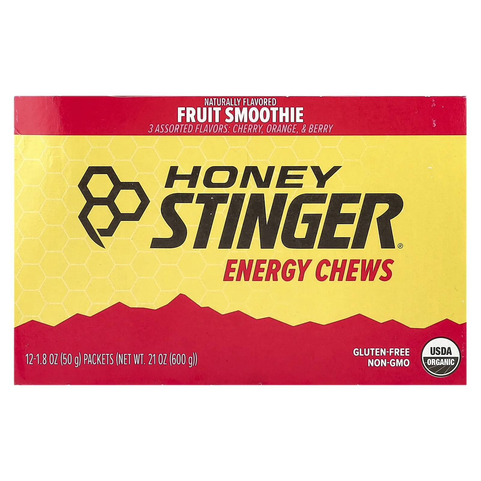 Honey Stinger, Energy Chews, фруктовый смузи, 12 пакетиков по 50 г (1,8 унции)