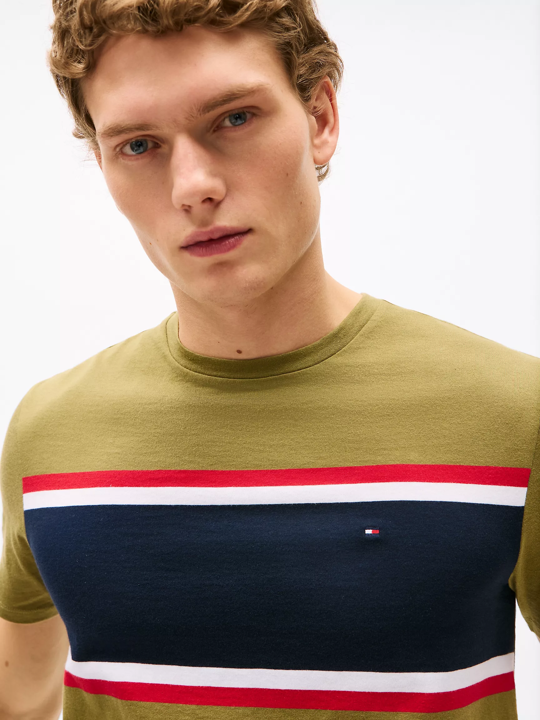 Мужская футболка Tommy Hilfiger, Футболка с полосатым блоковым узором