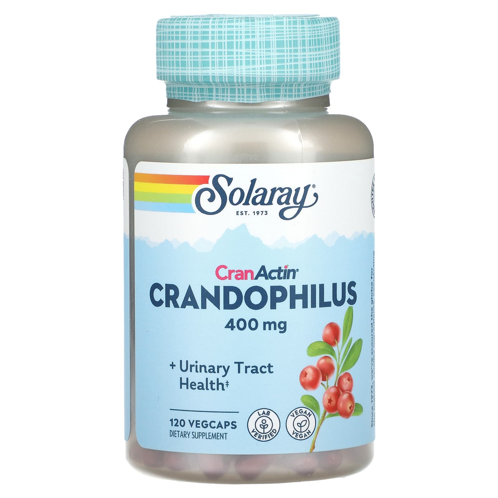 Solaray, CranActin, Crandophilus, 400 мг, 120 вегетарианских капсул (200 мг в 1 капсуле)