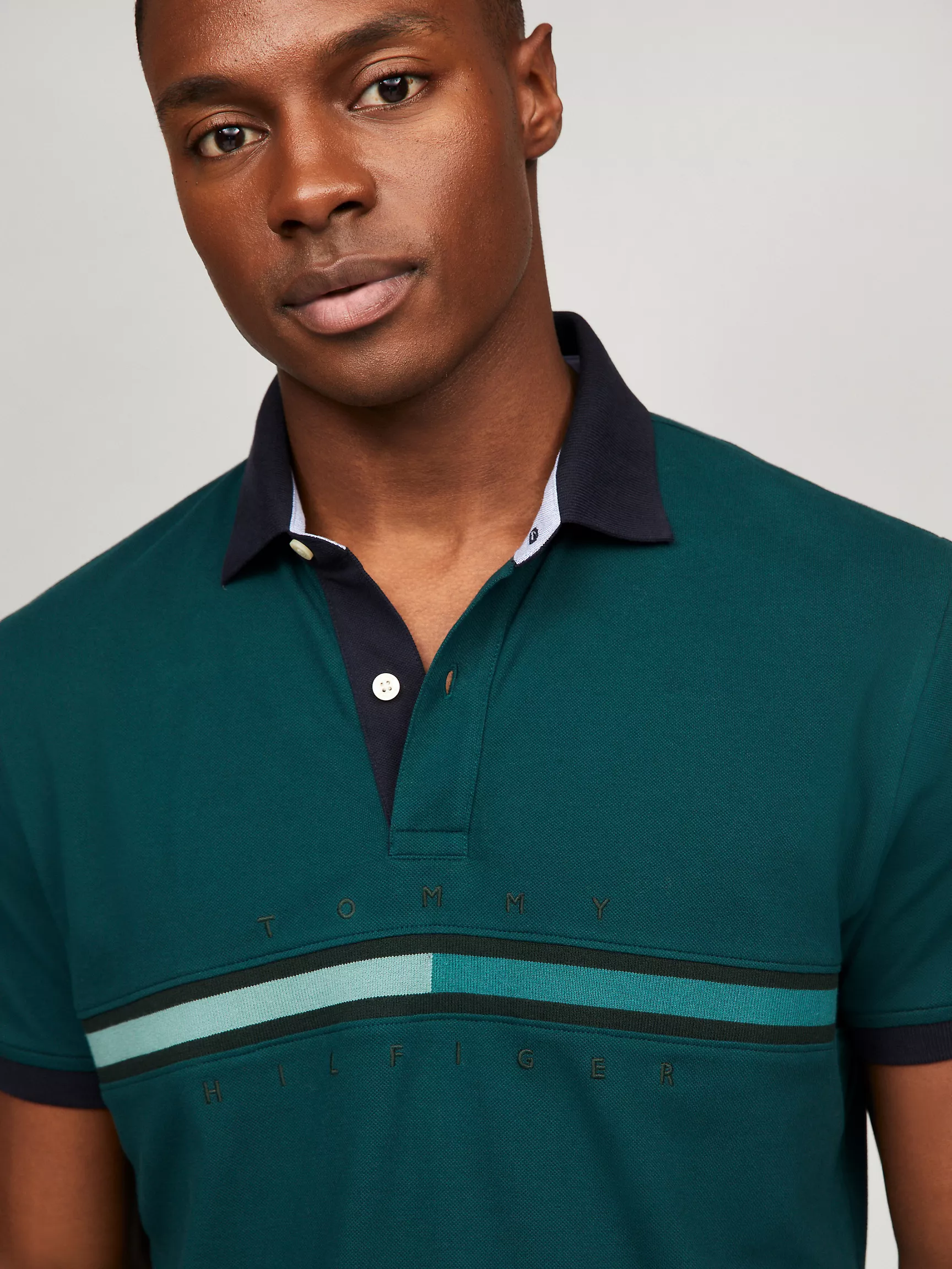 Мужское поло Tommy Hilfiger, Полосатое поло стандартного кроя в тон Tommy