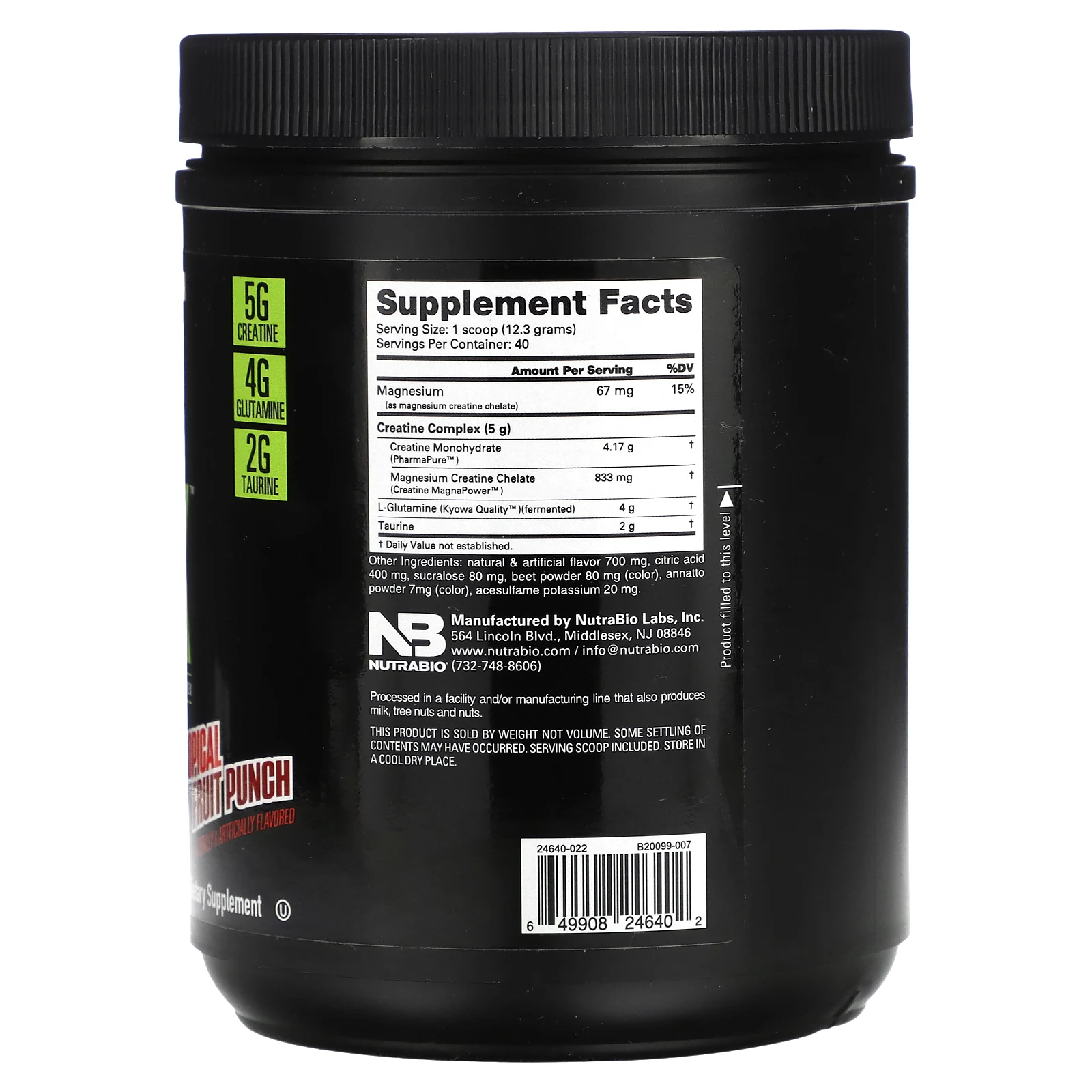 NutraBio, CGT Max, пунш из тропических фруктов, 491 г (1,1 фунта)