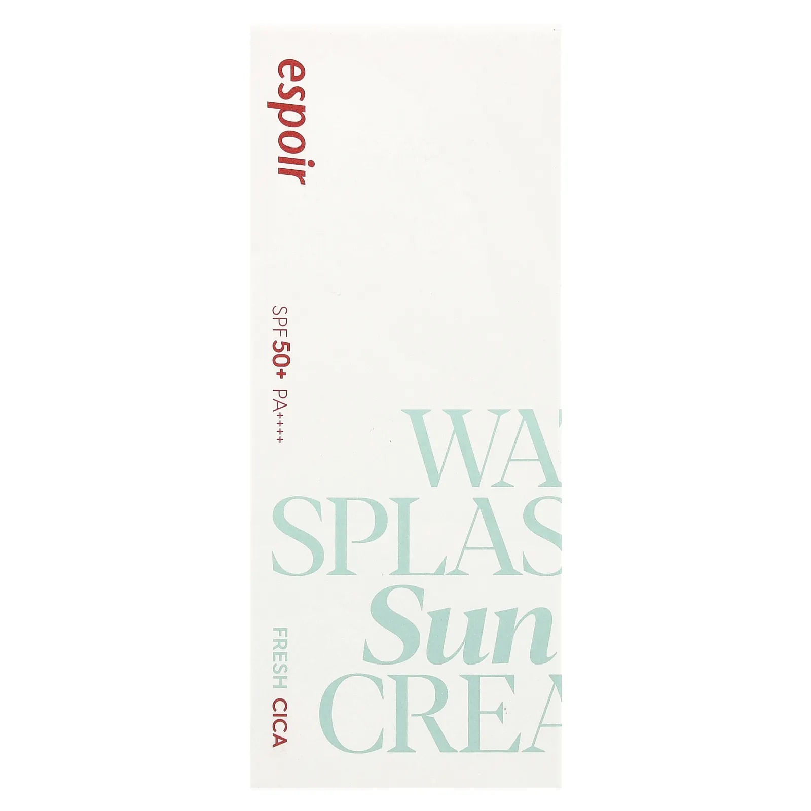 Espoir, Water Splash Sun Cream, Fresh Cica, SPF50 + PA ++++, 60 мл