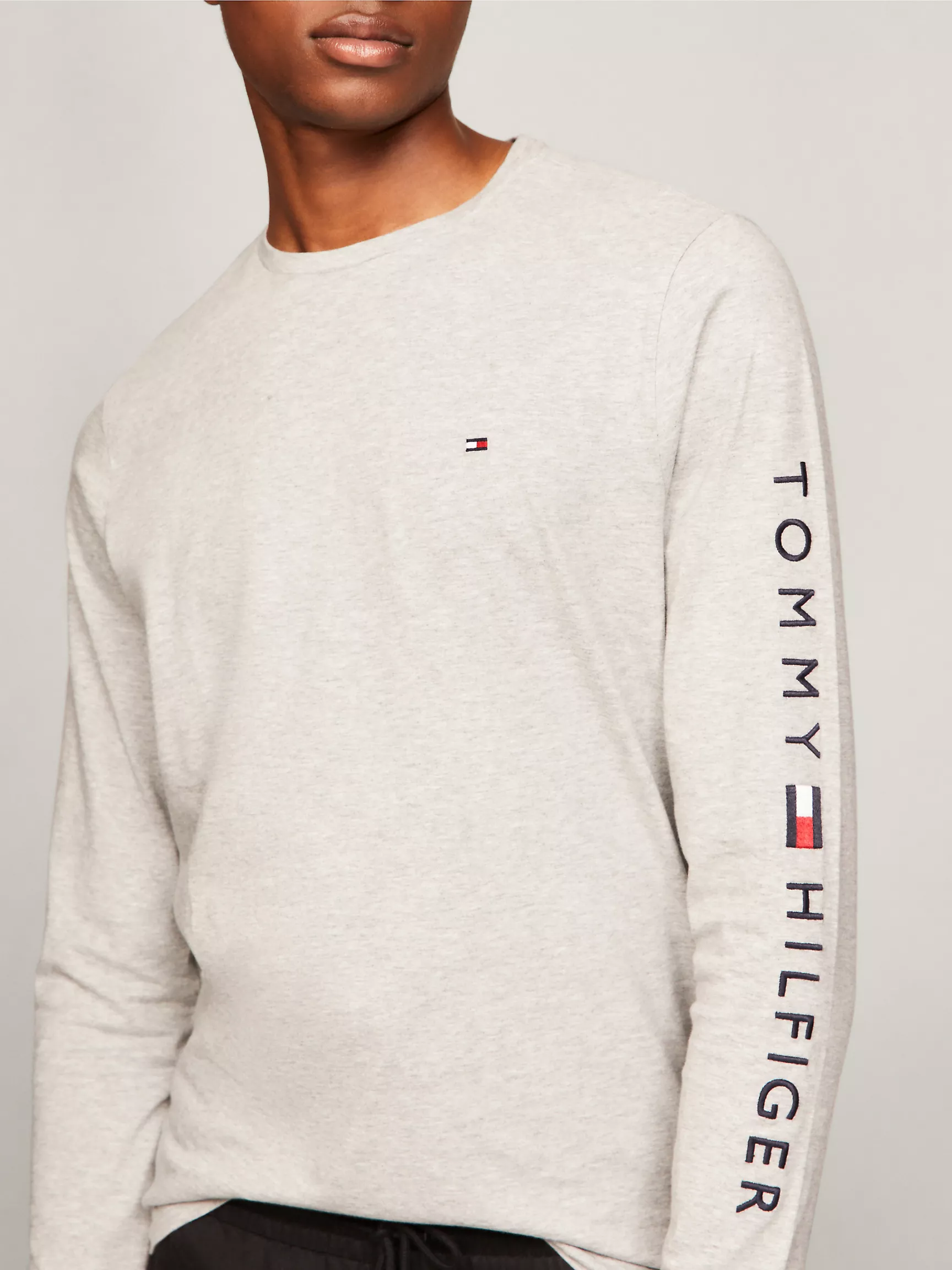 Мужская футболка Tommy Hilfiger, Футболка с длинным рукавом и логотипом Tommy