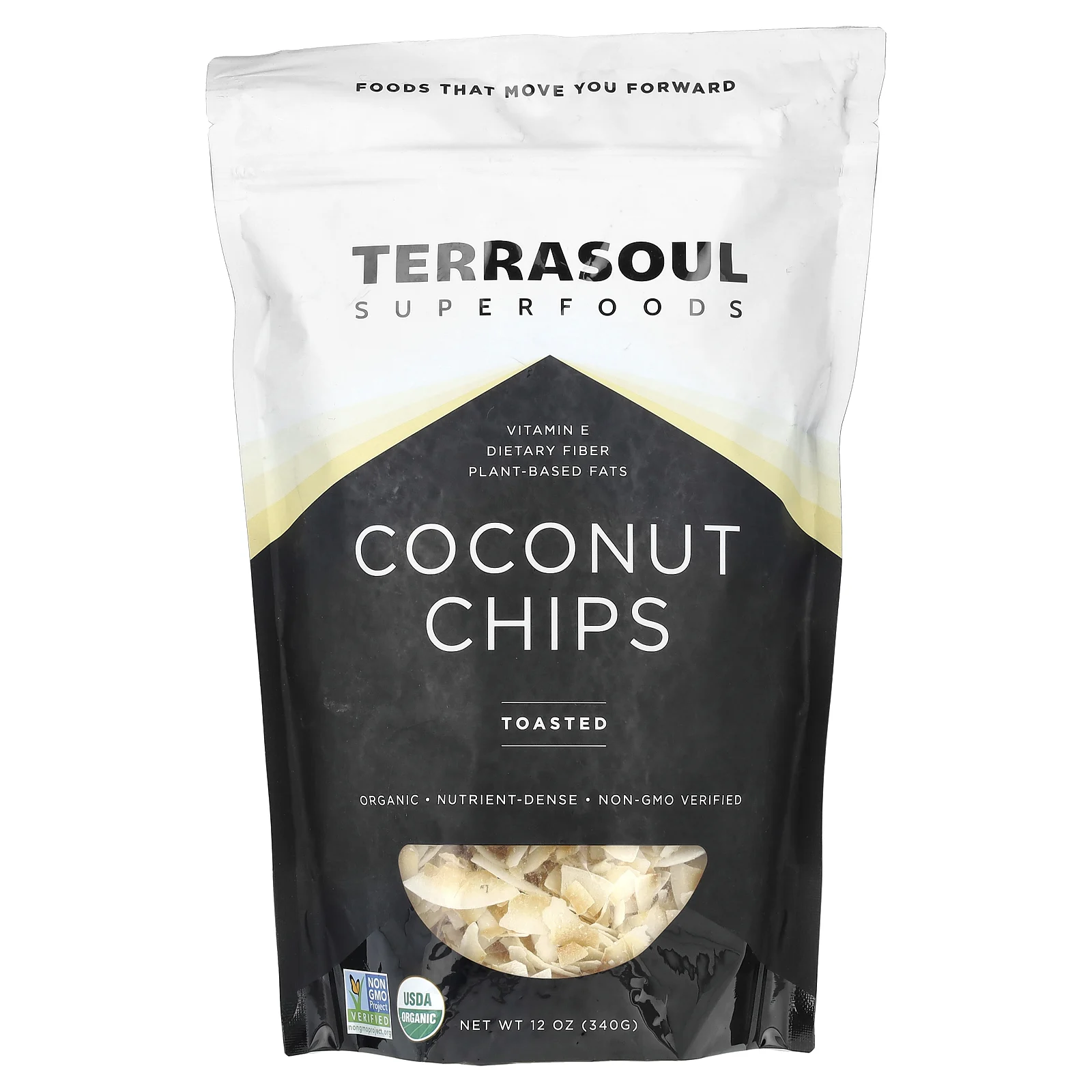 Terrasoul Superfoods, кокосовые чипсы, обжаренные, 340 г (12 унций)