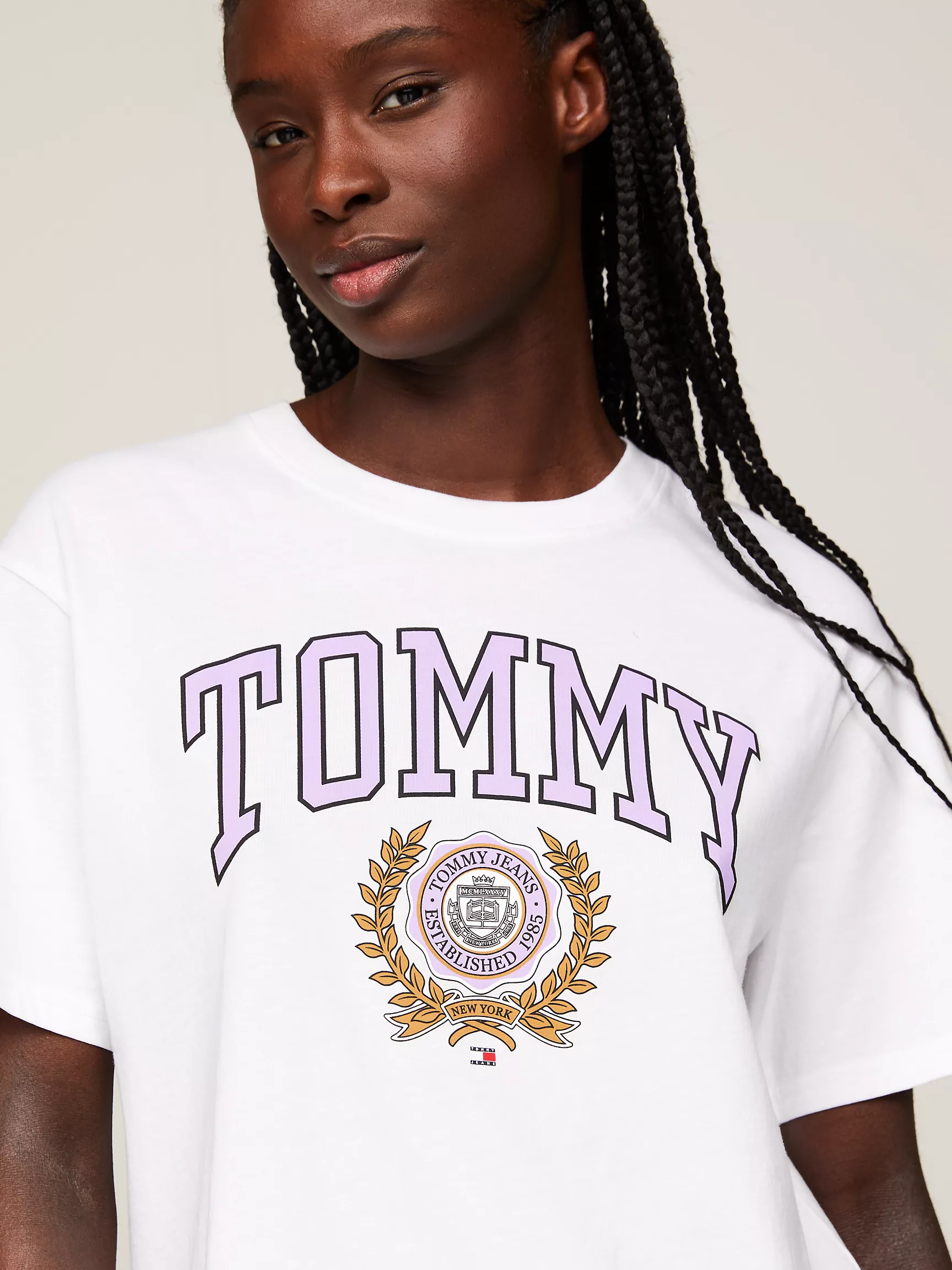 Женская футболка Tommy Hilfiger, Свободная футболка с университетским логотипом Laurel