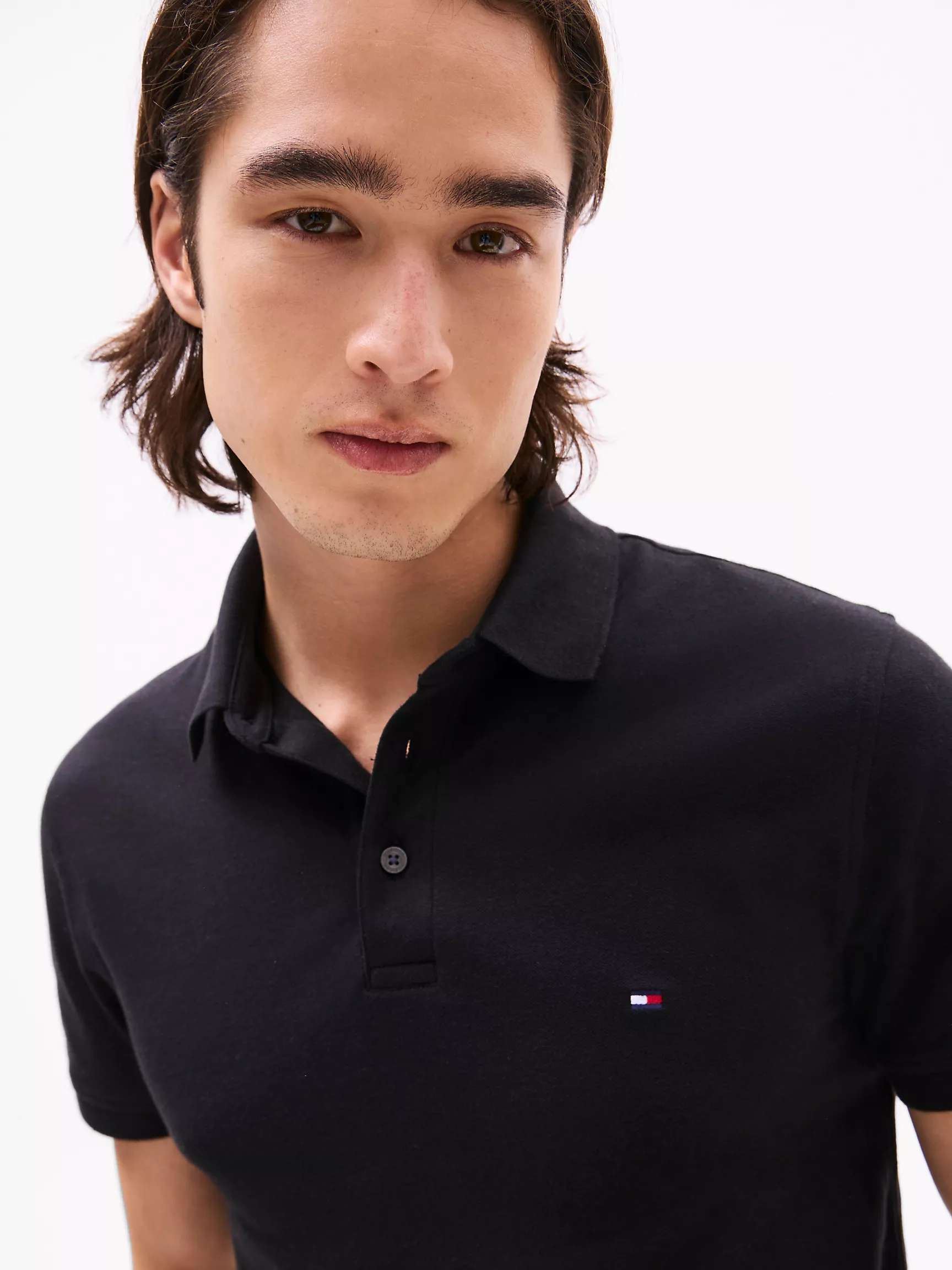 Мужское поло Tommy Hilfiger, Приталенное эластичное поло из пике