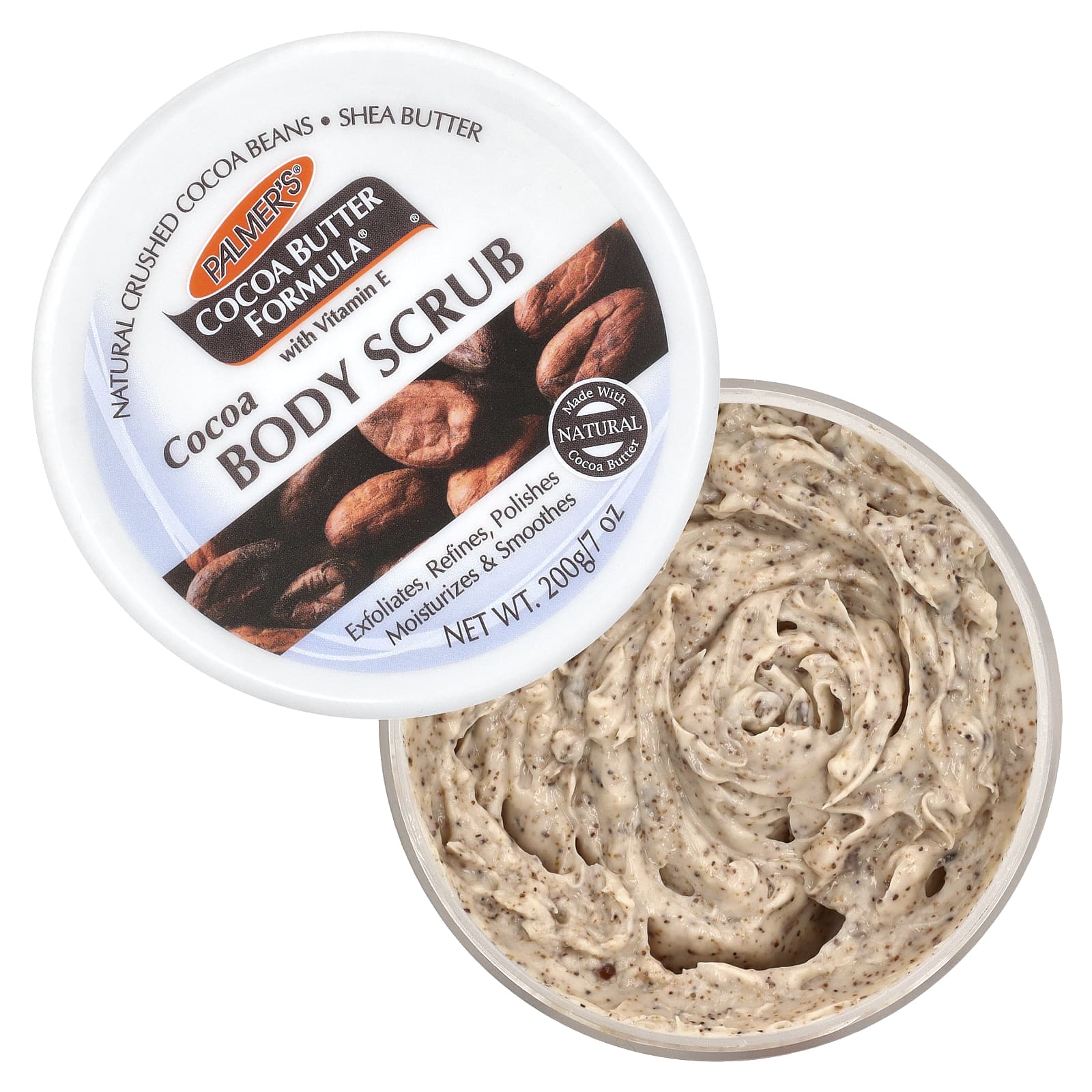 Palmer's, Формула кокосового масла с витамином Е, скраб для тела с какао, 7 унций (200 г)
