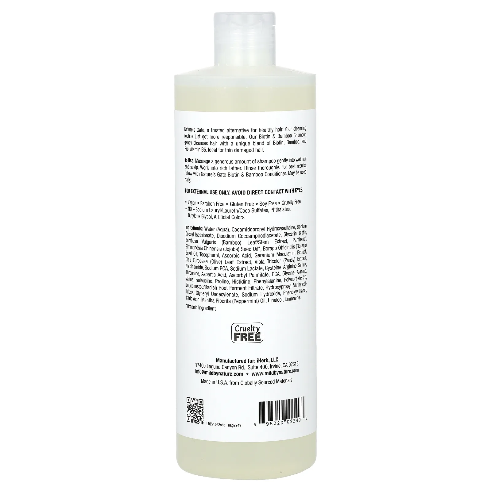 Mild By Nature, шампунь для тонких волос с биотином и бамбуком, 473 мл (16 жидк. унций)