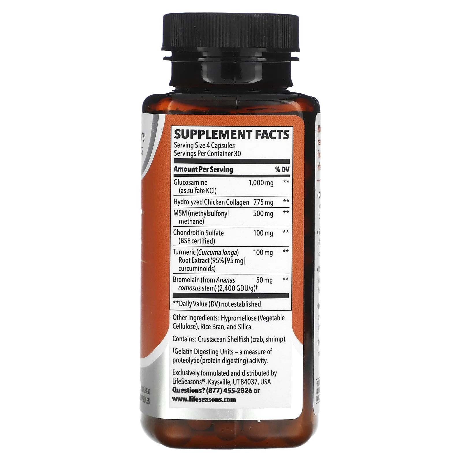 LifeSeasons, Mobili-T, поддержка суставов, 120 растительных капсул