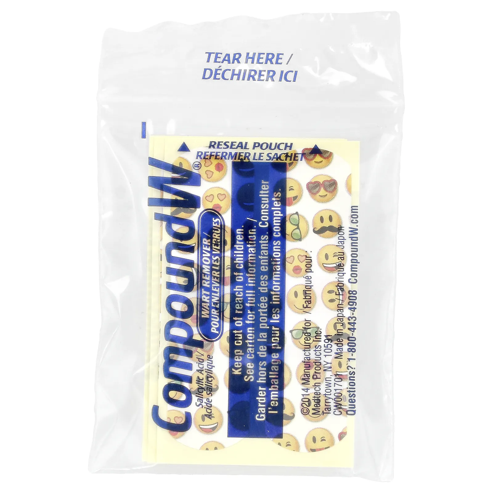 Compound W, средство для удаления бородавок, одноразовые пластыри, максимальная сила действия, для детей от 3 лет, 10 лечебных пластырей