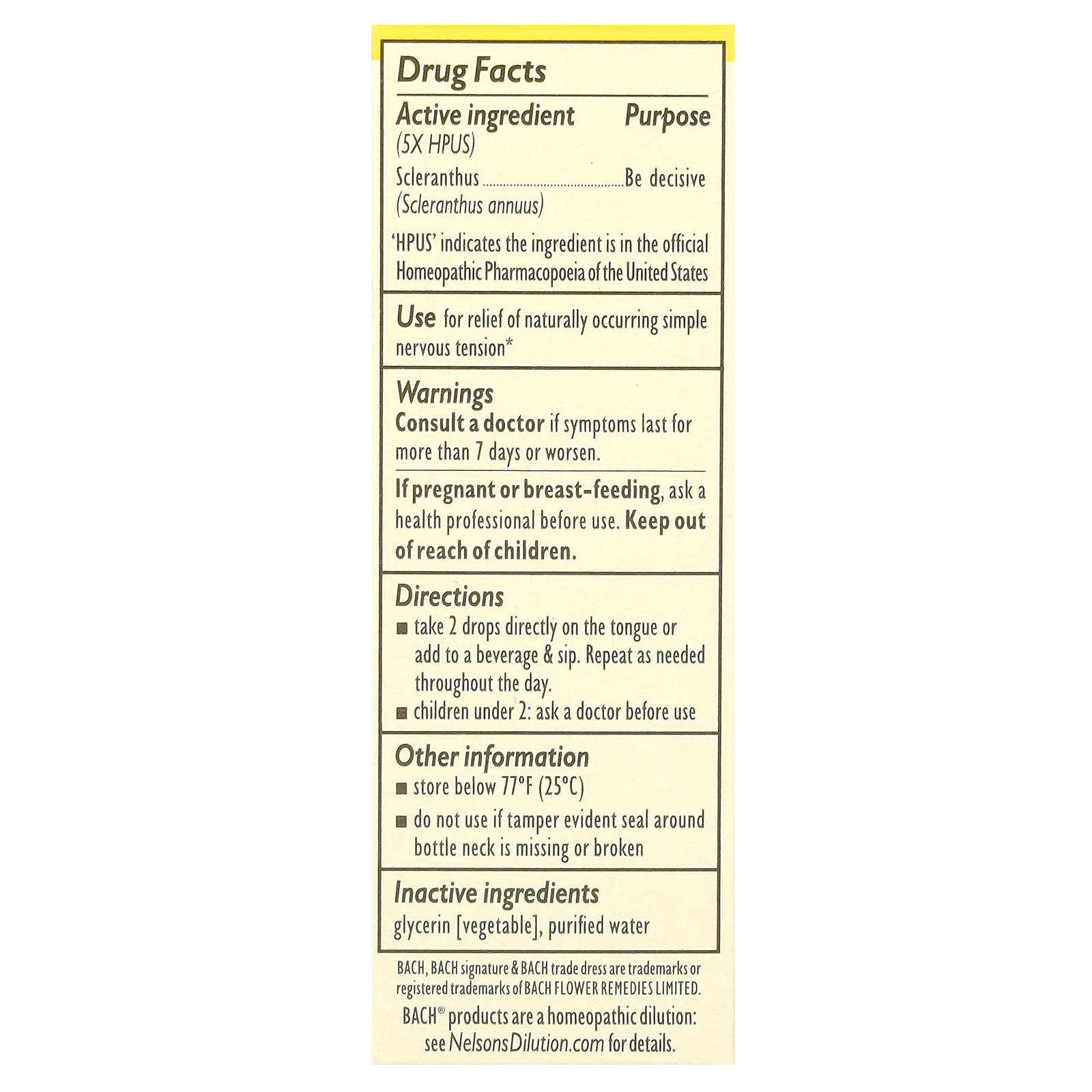 Bach, Original Flower Remedies, склерантус, 10 мл (0,35 жидк. унции)