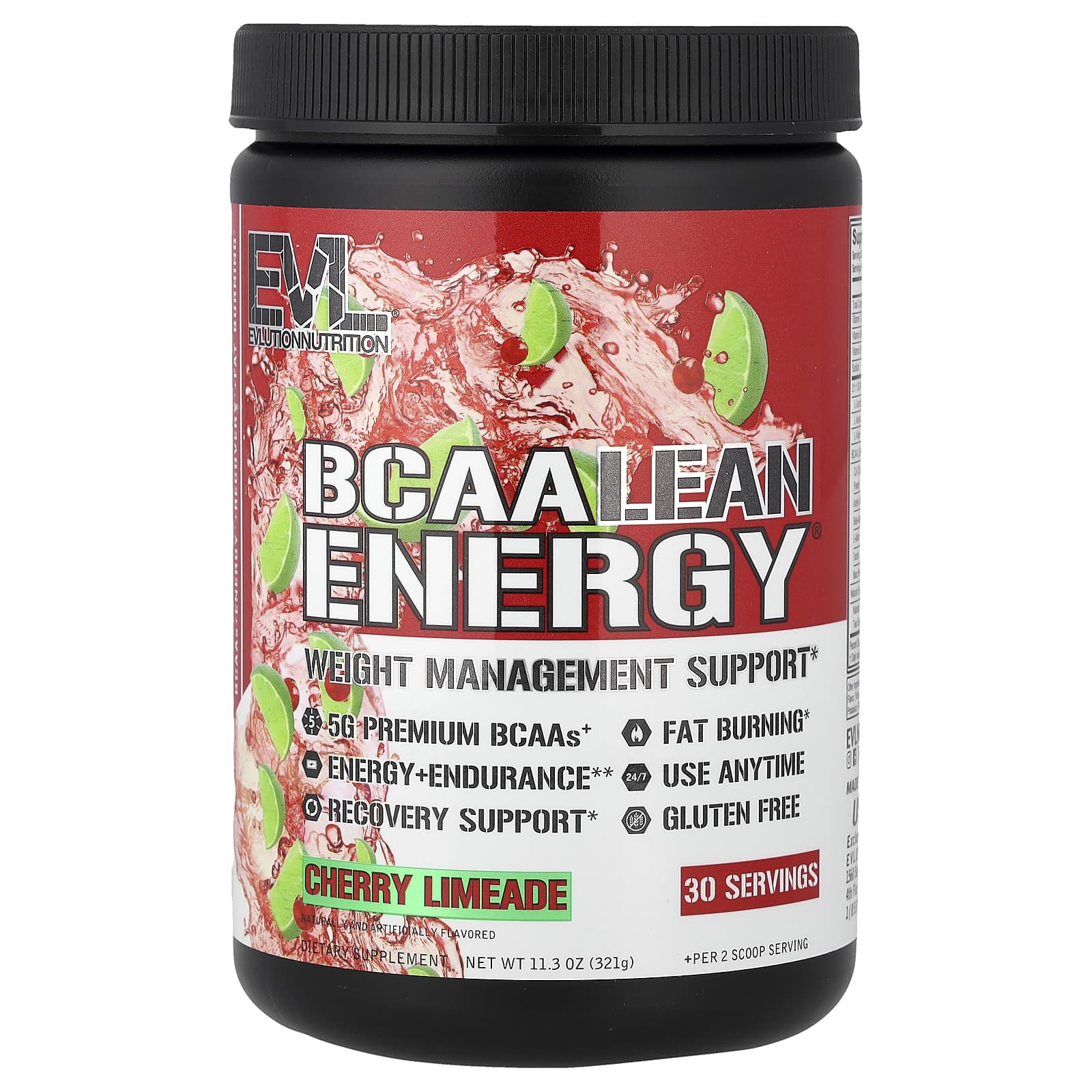 EVLution Nutrition, BCAA Lean Energy®, со вкусом вишневого лаймада, 321 г (11,3 унции)
